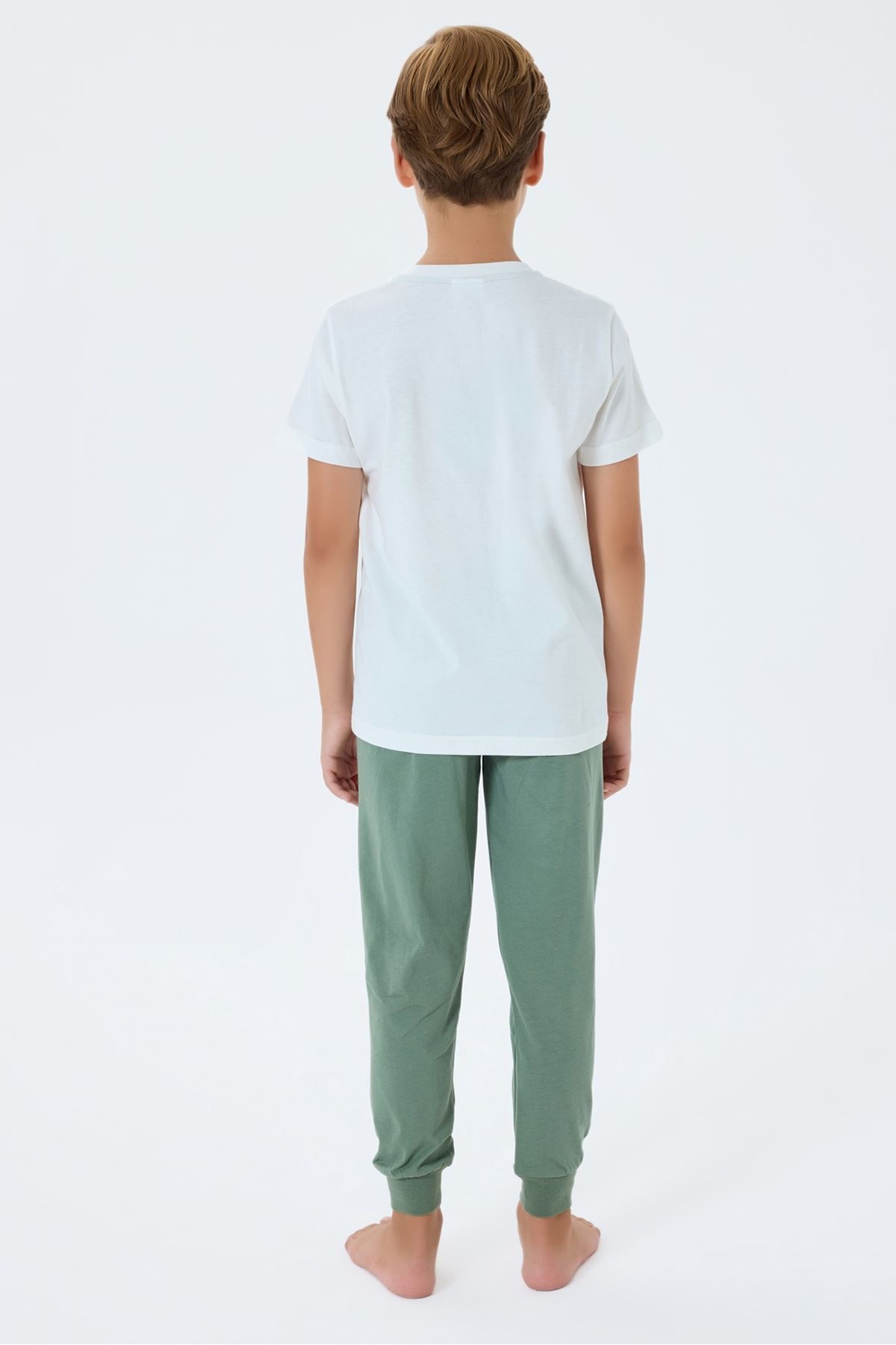 4-15 Yaş Lisanslı Us Polo Assn Erkek Çocuk Takım-Ekru