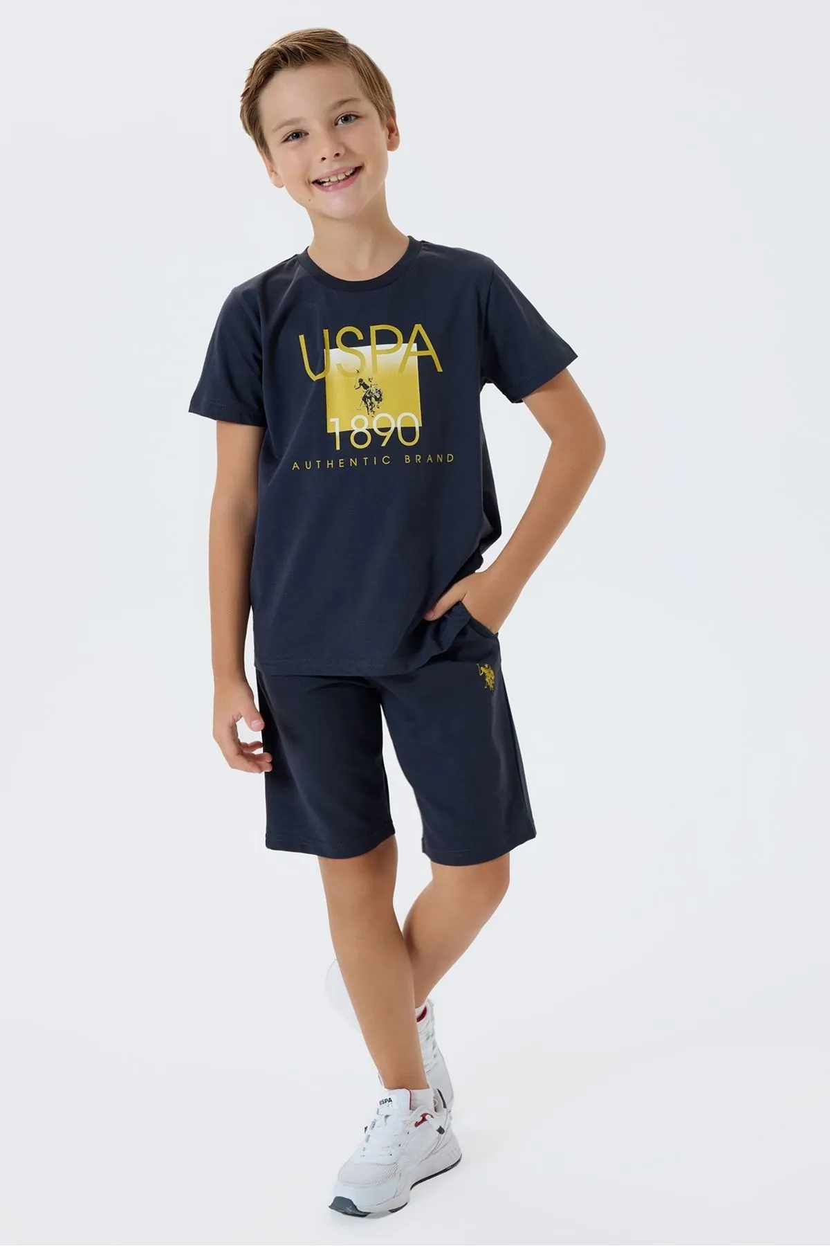 4-15 Yaş Lisanslı Us Polo Assn Erkek Çocuk Takım-Antrasit