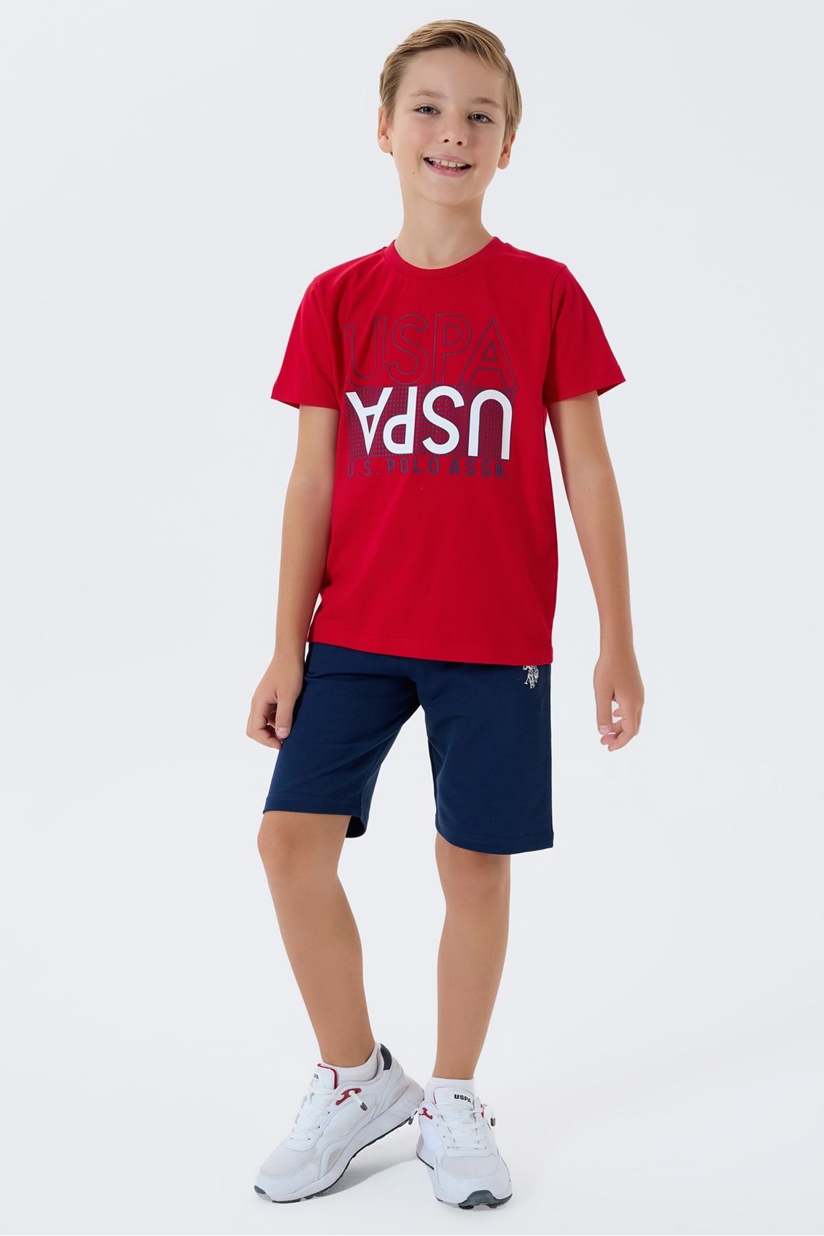 4-15 Yaş Lisanslı Us Polo Assn Erkek Çocuk Takım-Kırmızı