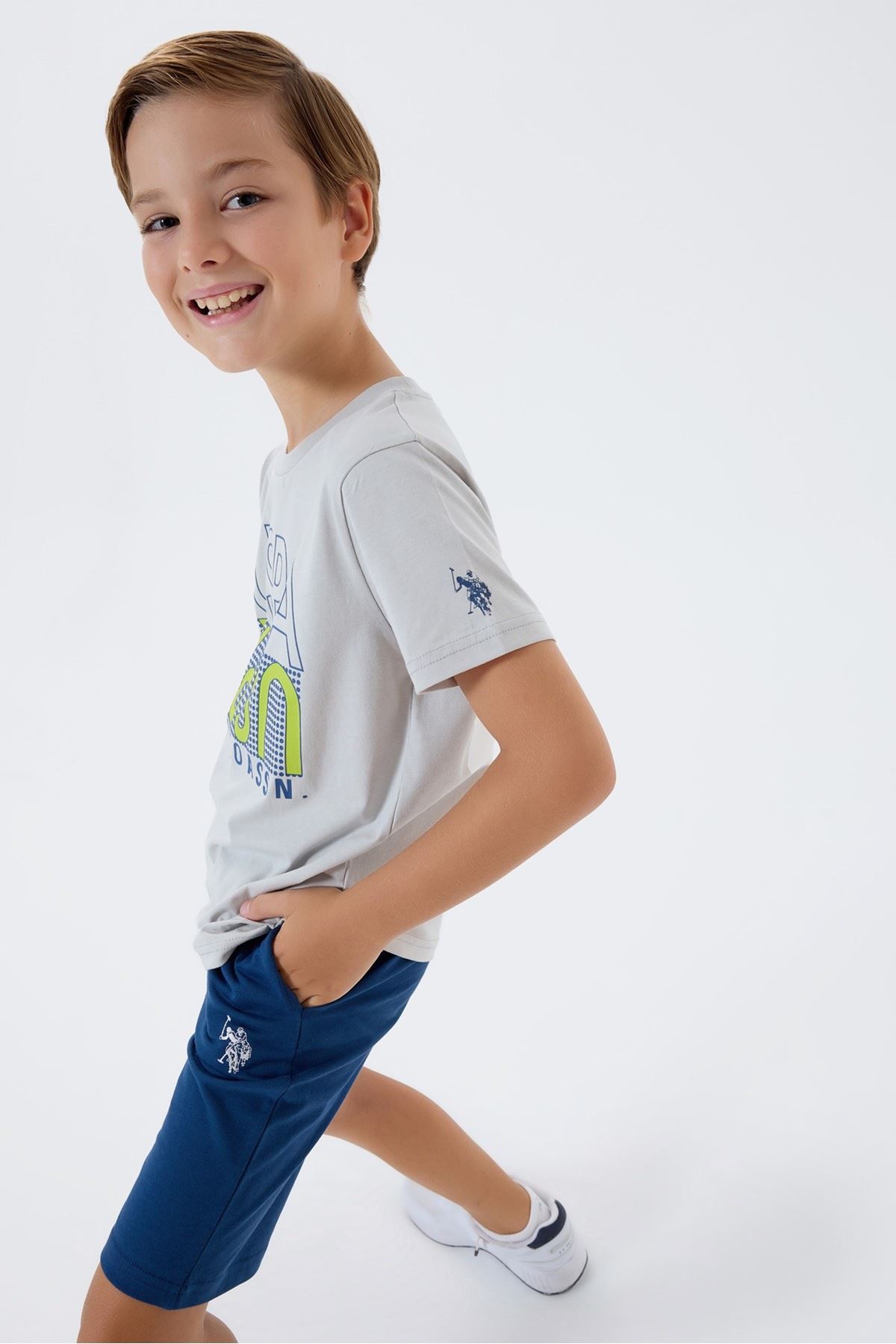 4-15 Yaş Lisanslı Us Polo Assn Erkek Çocuk Takım-Taş