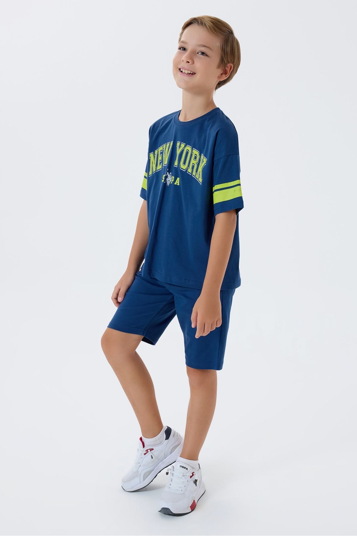 4-15 Yaş Lisanslı Us Polo Assn Erkek Çocuk Takım-İndigo