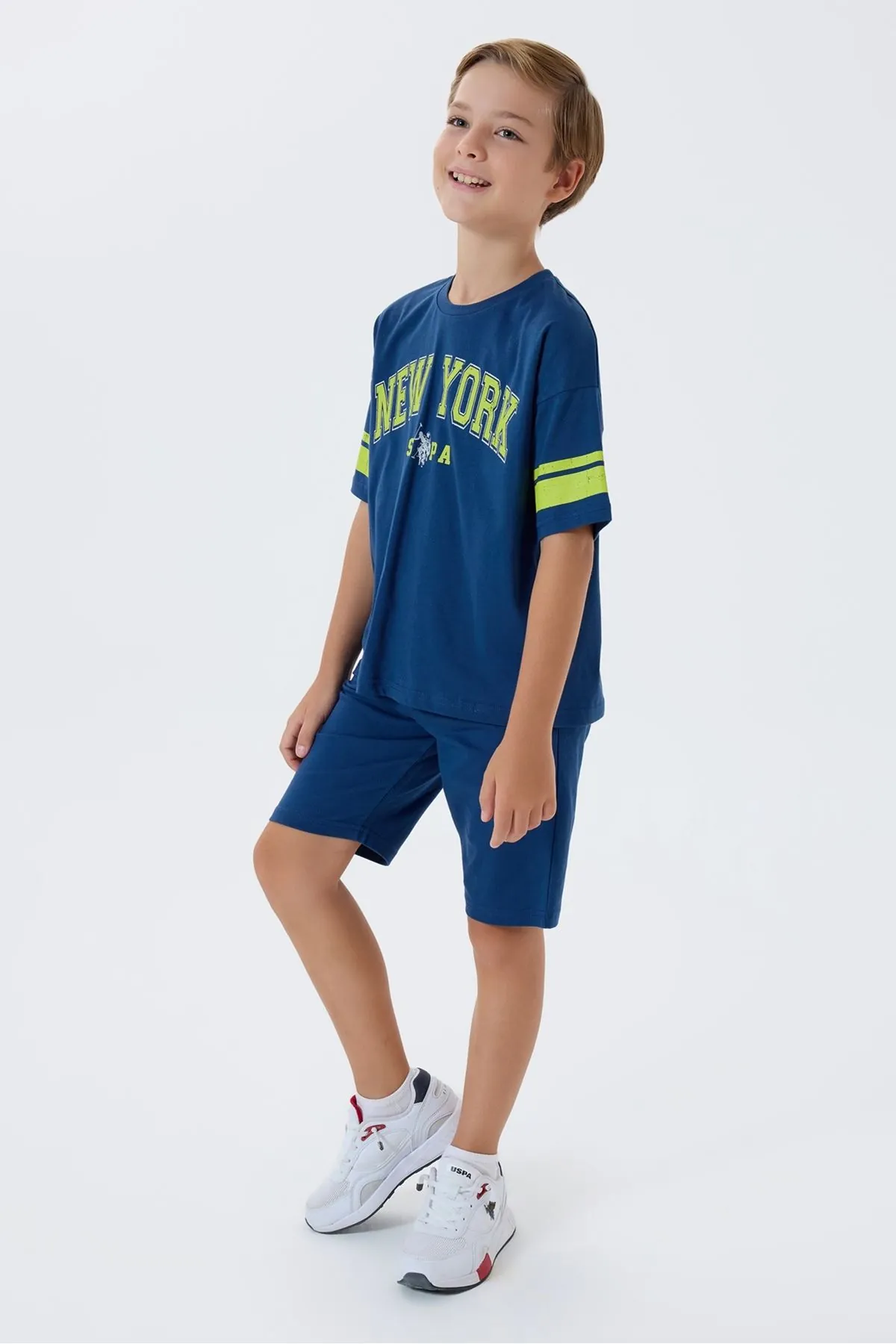 4-15 Yaş Lisanslı Us Polo Assn Erkek Çocuk Takım-İndigo