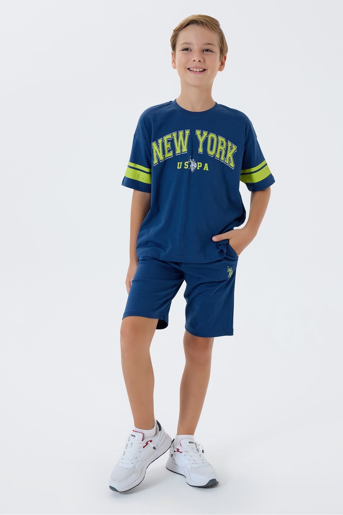 4-15 Yaş Lisanslı Us Polo Assn Erkek Çocuk Takım-İndigo