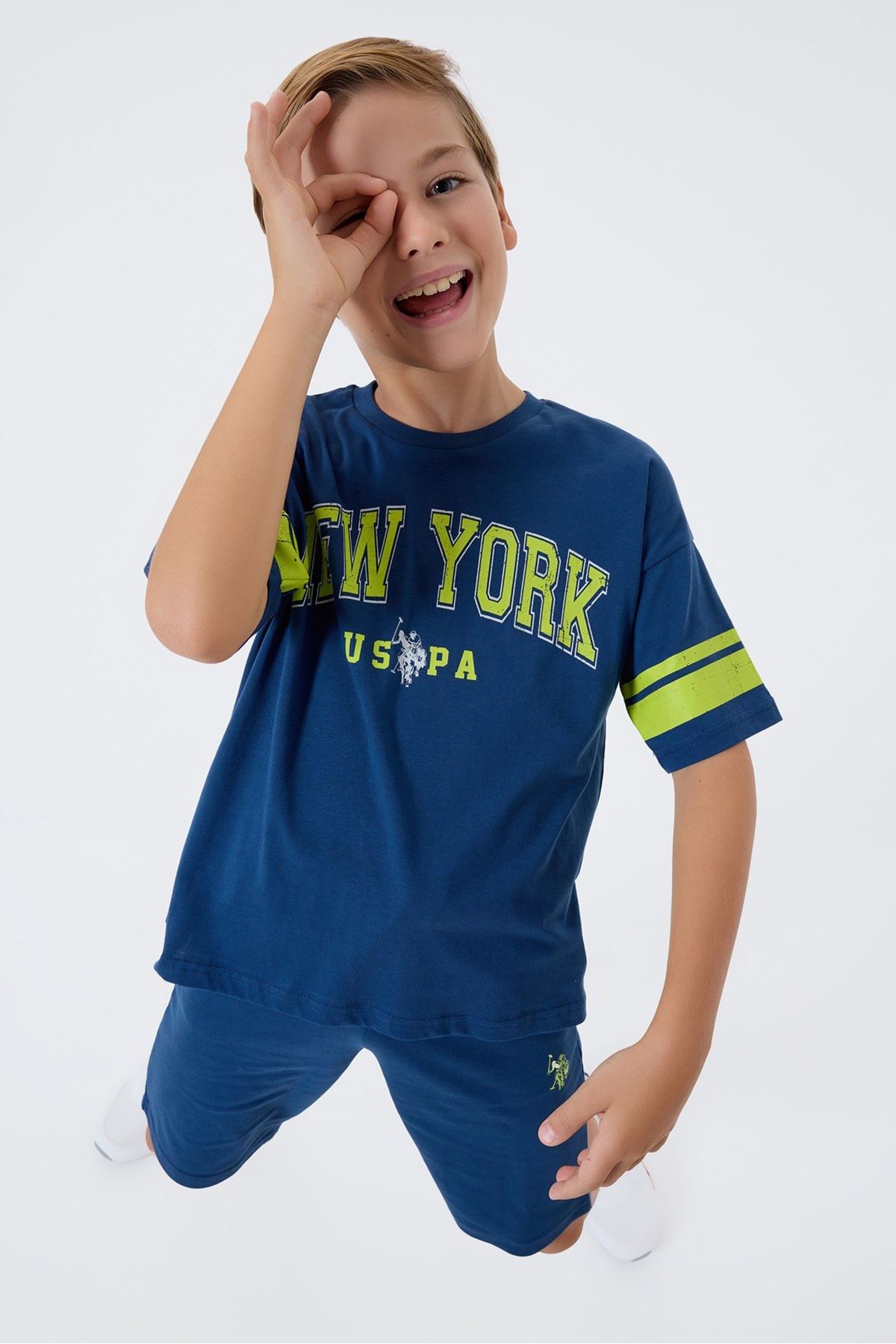4-15 Yaş Lisanslı Us Polo Assn Erkek Çocuk Takım-İndigo
