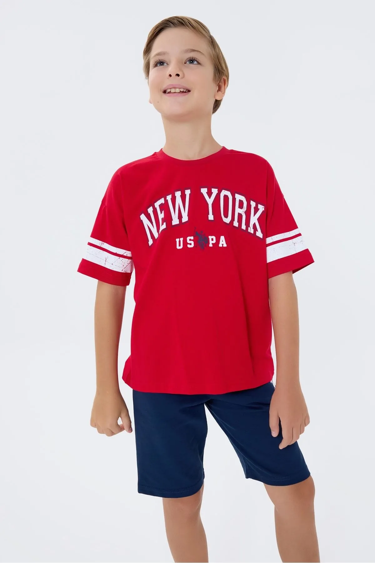 4-15 Yaş Lisanslı Us Polo Assn Erkek Çocuk Takım-Kırmızı