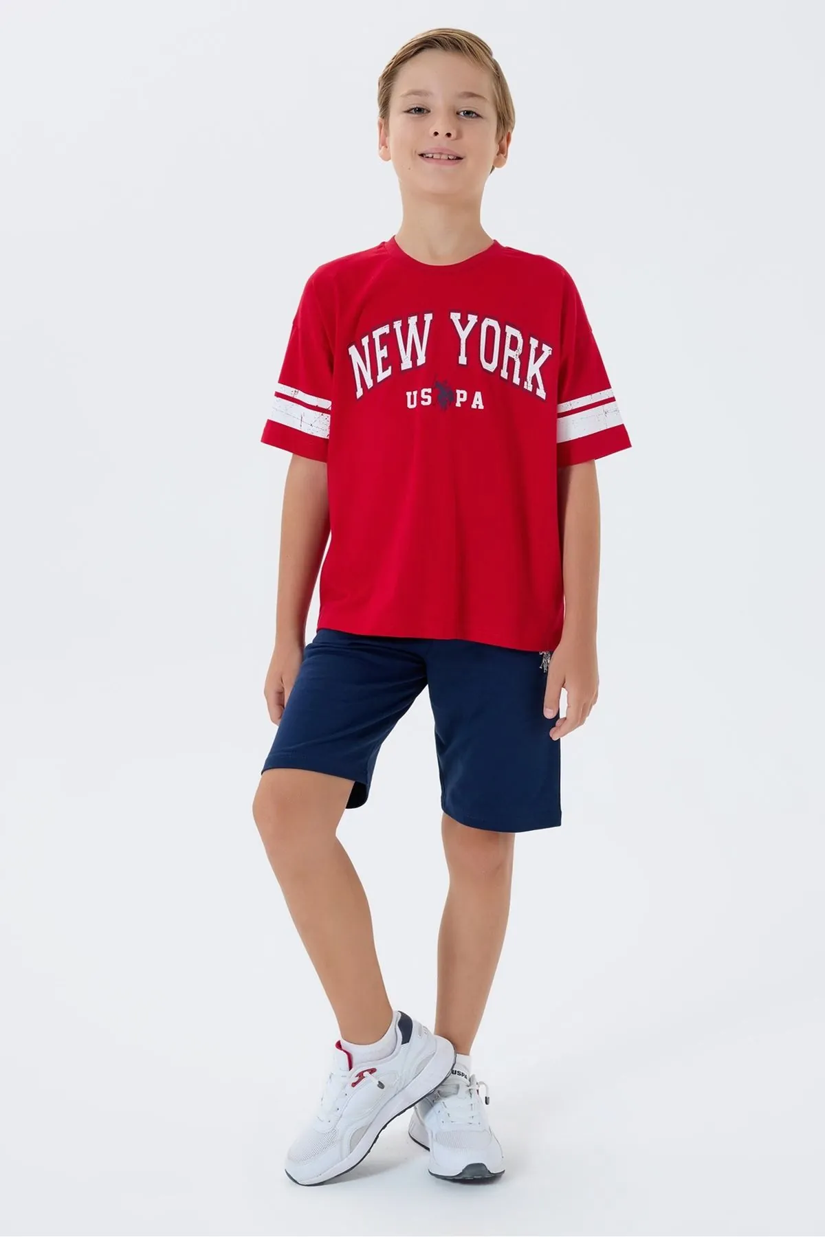 4-15 Yaş Lisanslı Us Polo Assn Erkek Çocuk Takım-Kırmızı