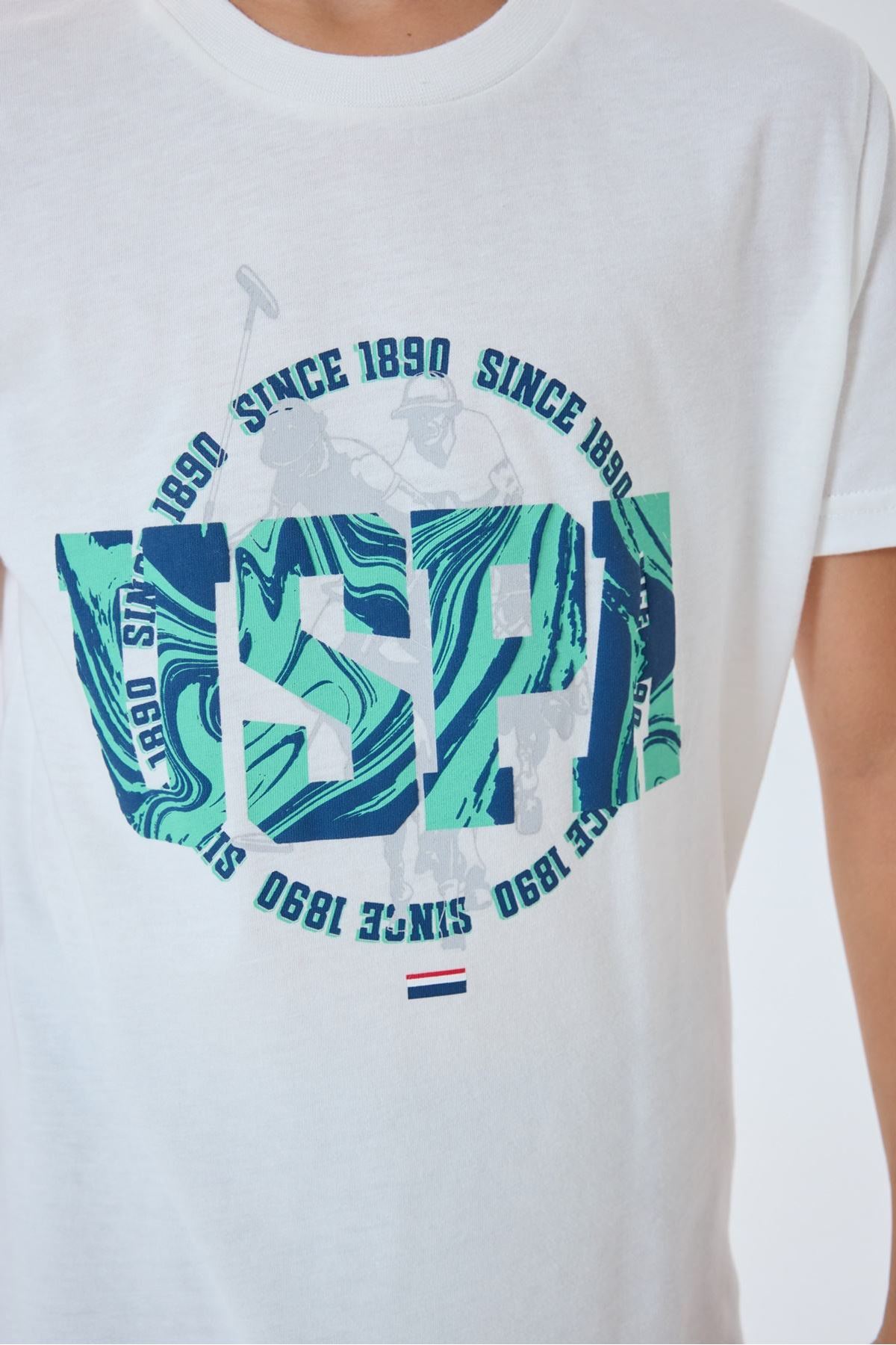 4-15 Yaş Lisanslı Us Polo Assn Erkek Çocuk Takım-Ekru