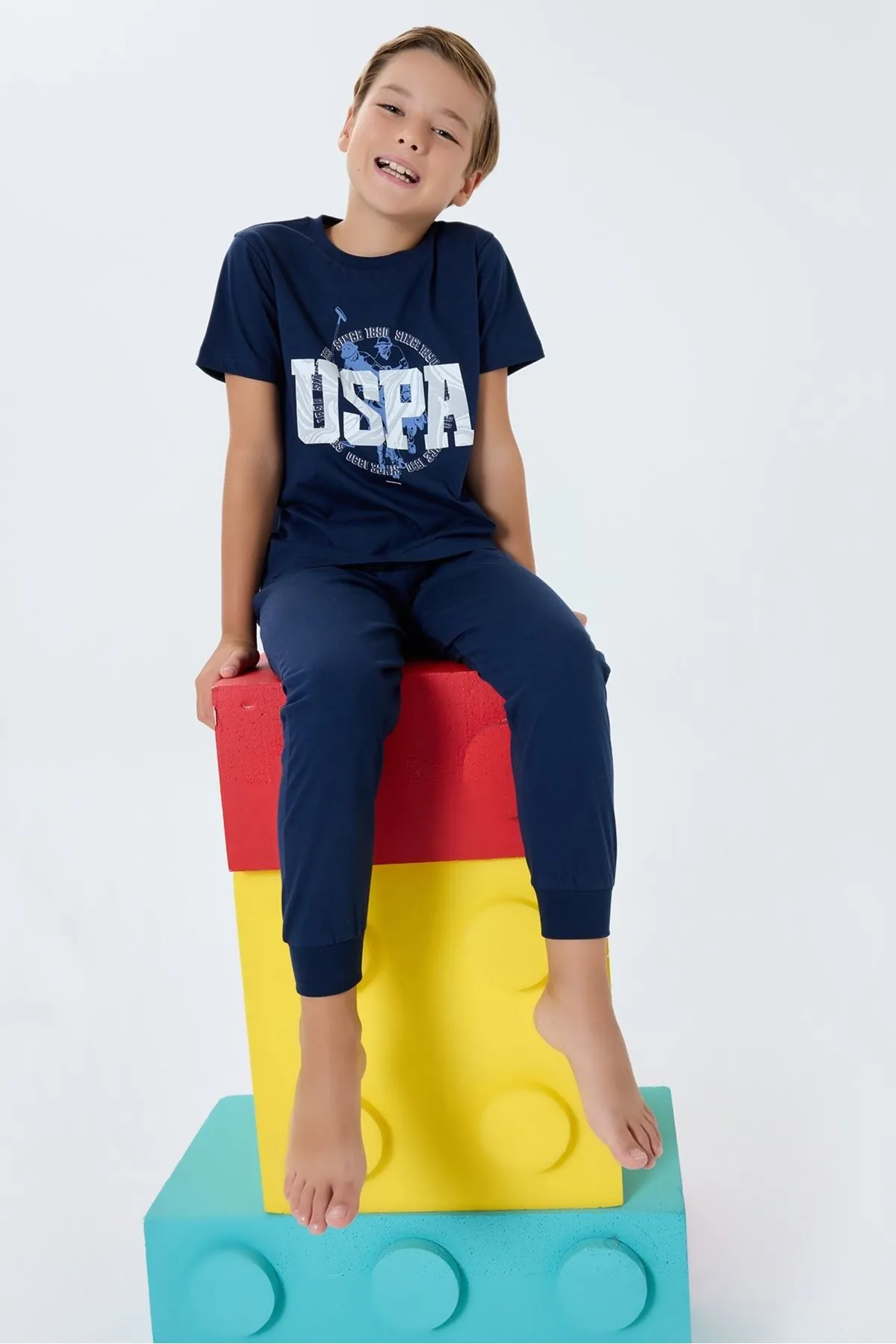 4-15 Yaş Lisanslı Us Polo Assn Erkek Çocuk Takım-Lacivert