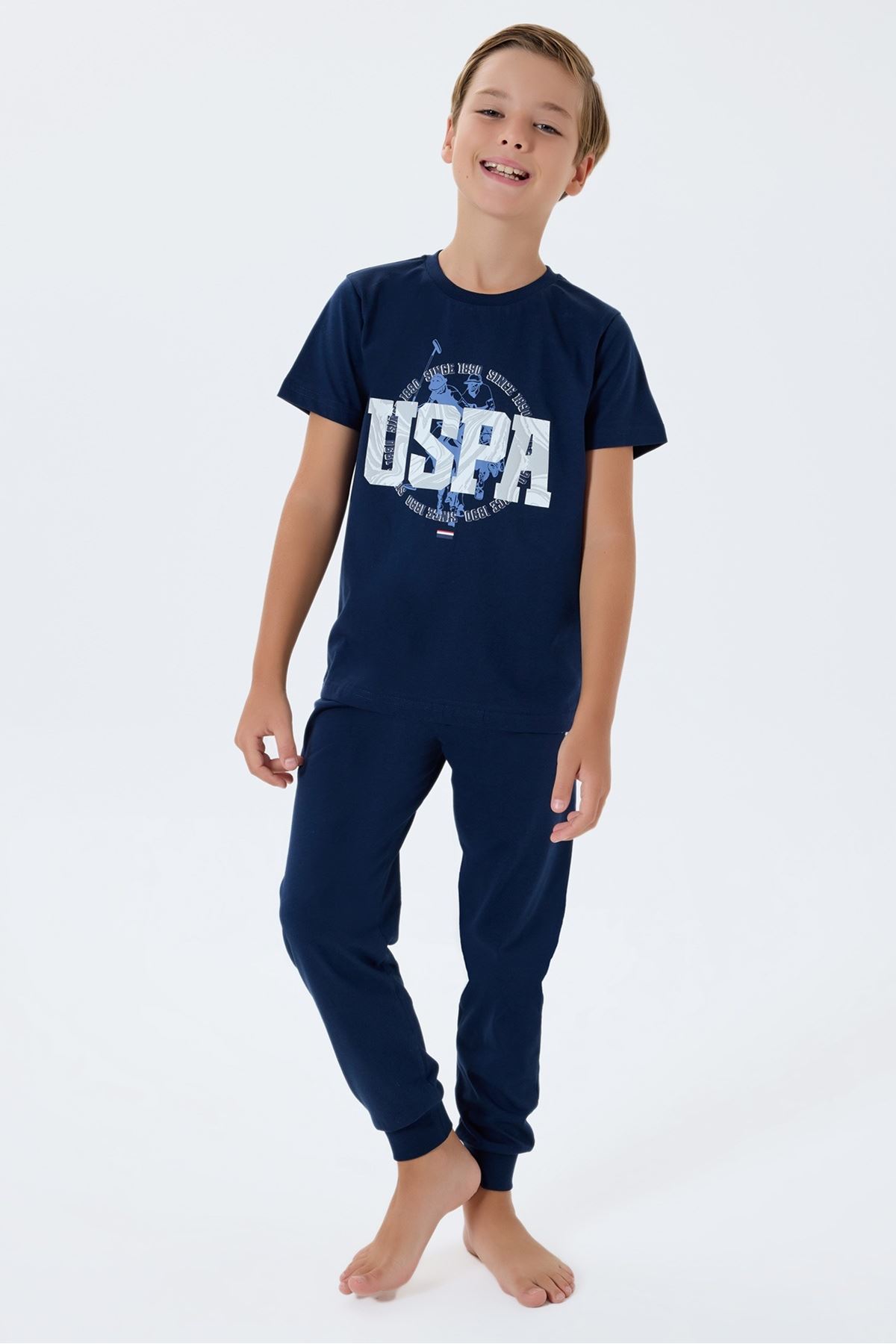 4-15 Yaş Lisanslı Us Polo Assn Erkek Çocuk Takım-Lacivert