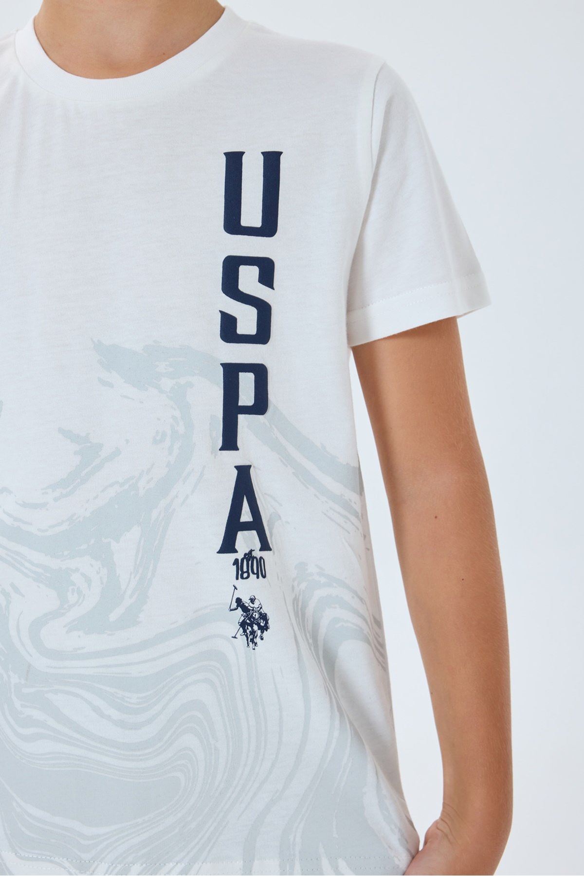 4-15 Yaş Lisanslı Us Polo Assn Erkek Çocuk Takım-Ekru
