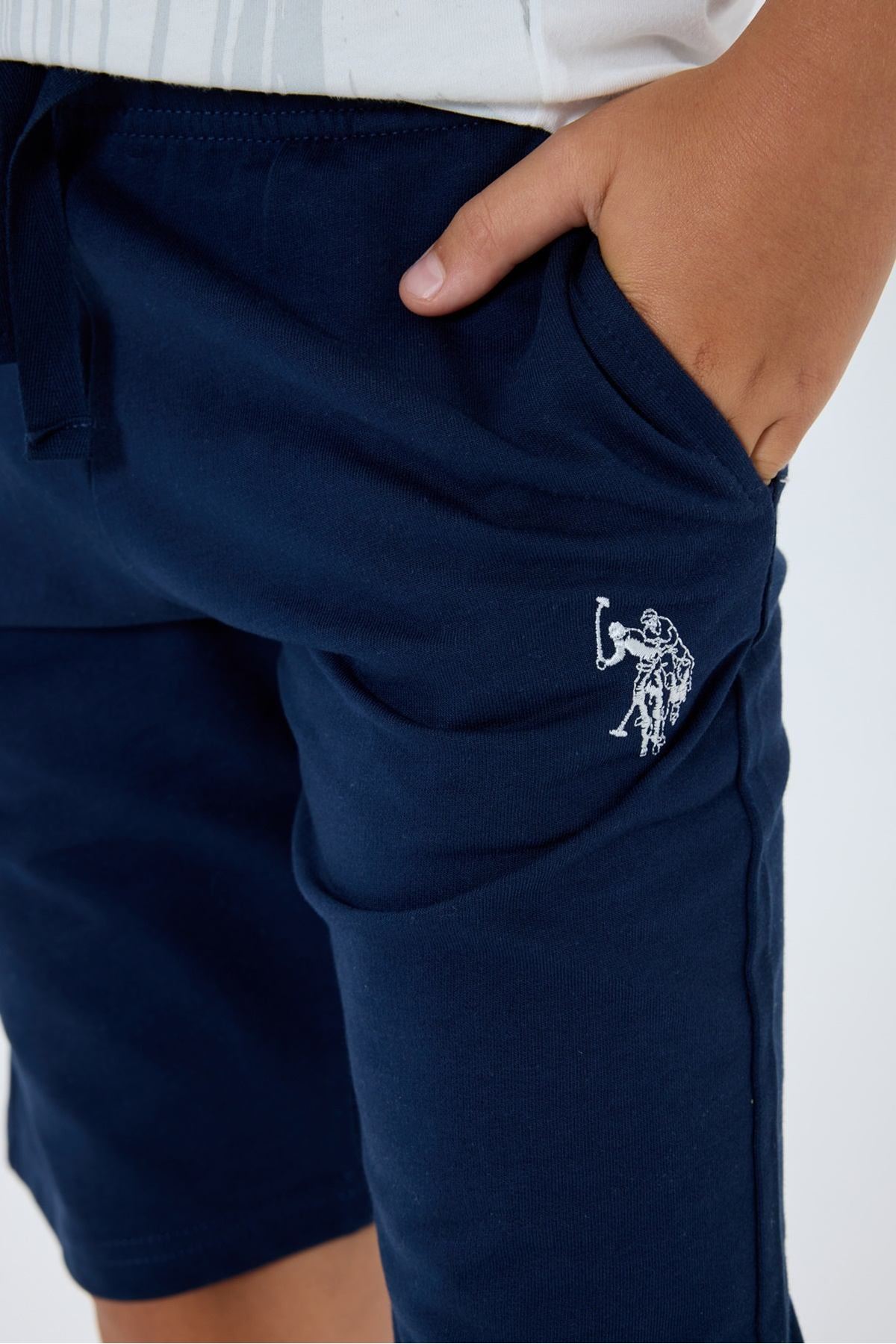 4-15 Yaş Lisanslı Us Polo Assn Erkek Çocuk Takım-Ekru