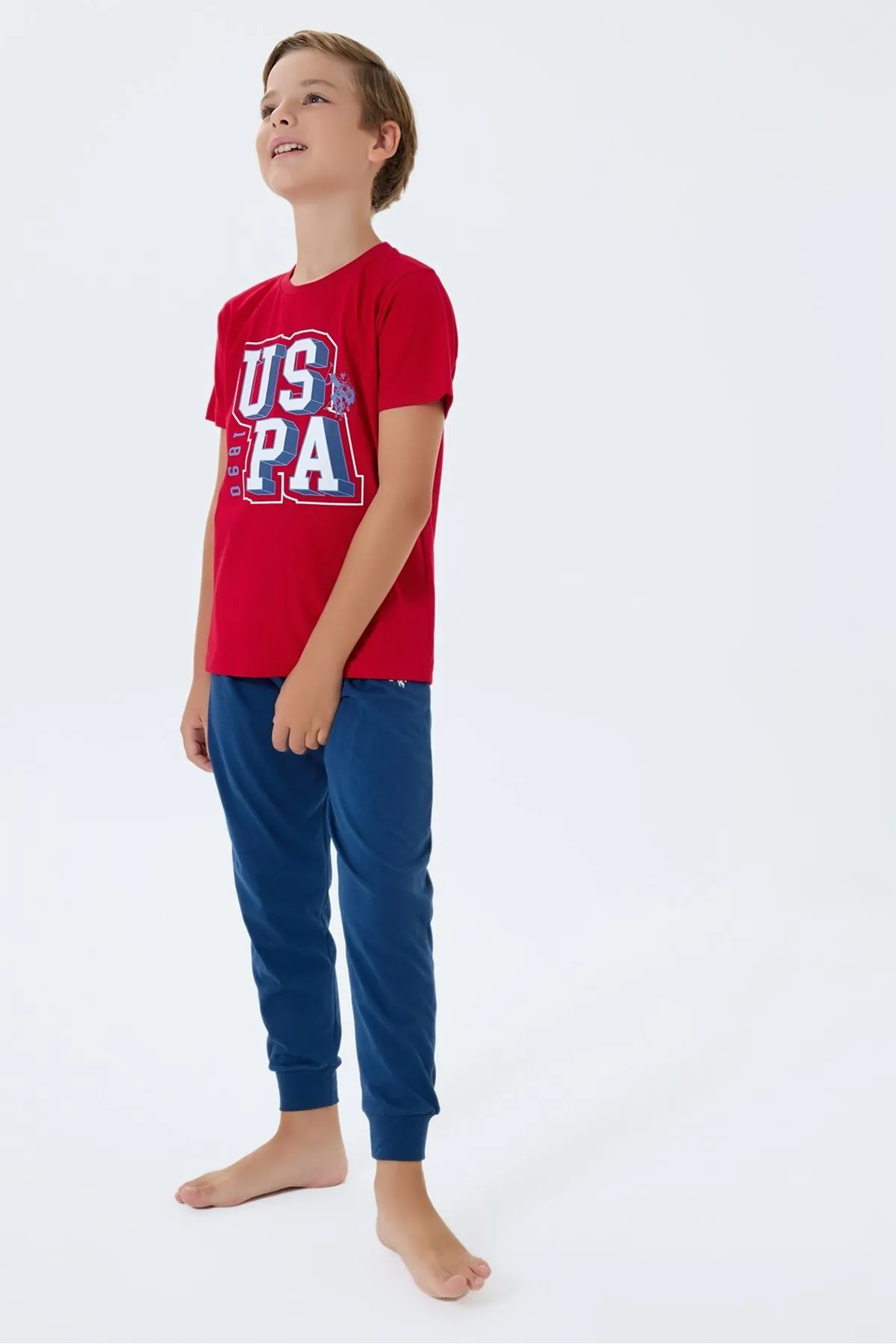 4-15 Yaş Lisanslı Us Polo Assn Erkek Çocuk Takım-Kırmızı