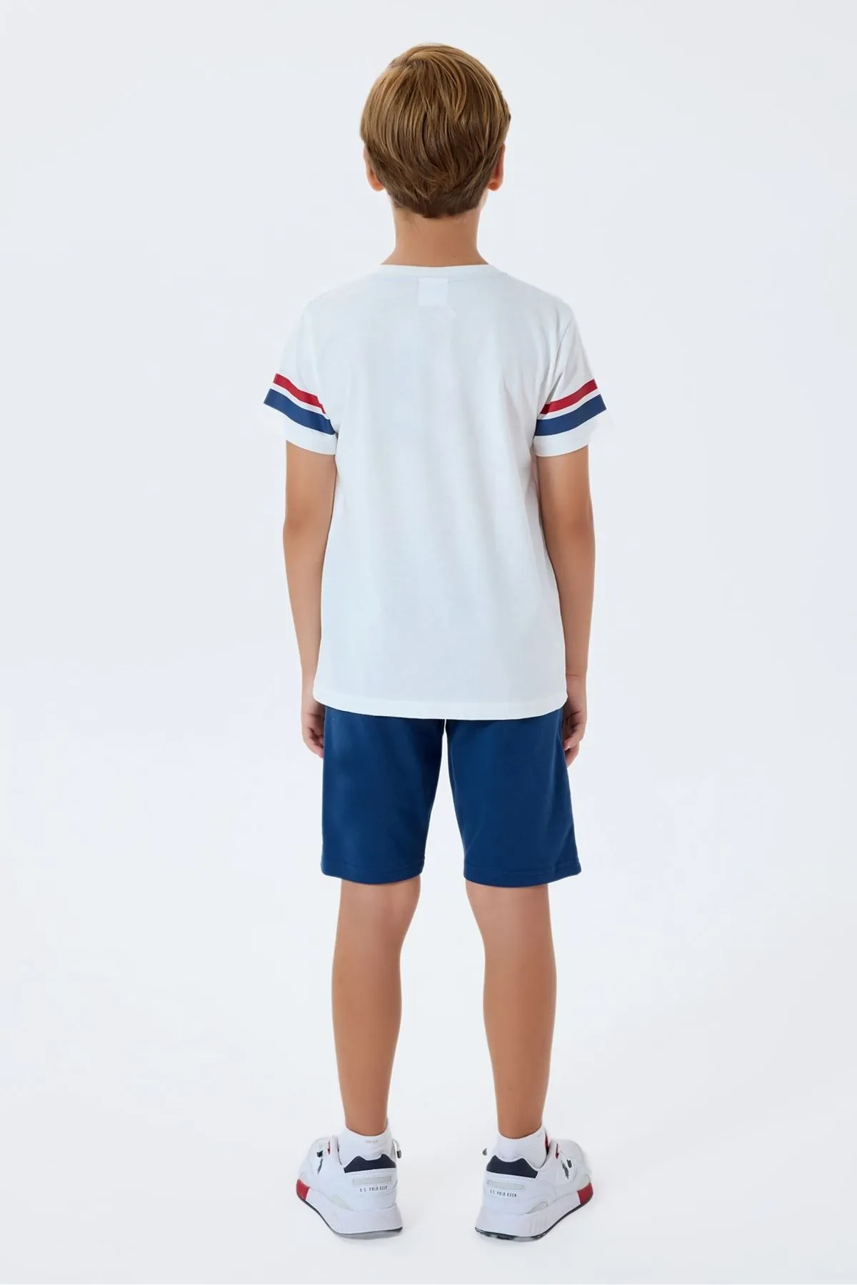 4-15 Yaş Lisanslı Us Polo Assn Erkek Çocuk Takım-Ekru