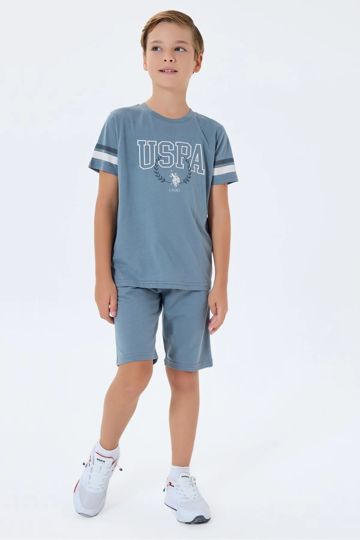 4-15 Yaş Lisanslı Us Polo Assn Erkek Çocuk Takım-Taş