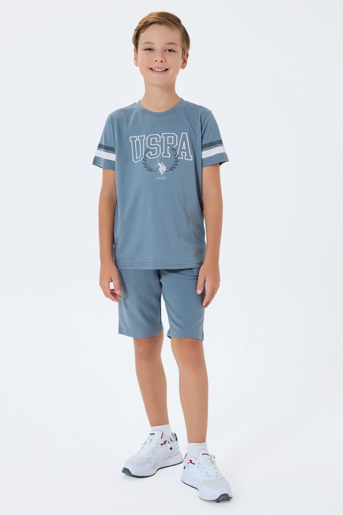 4-15 Yaş Lisanslı Us Polo Assn Erkek Çocuk Takım-Taş