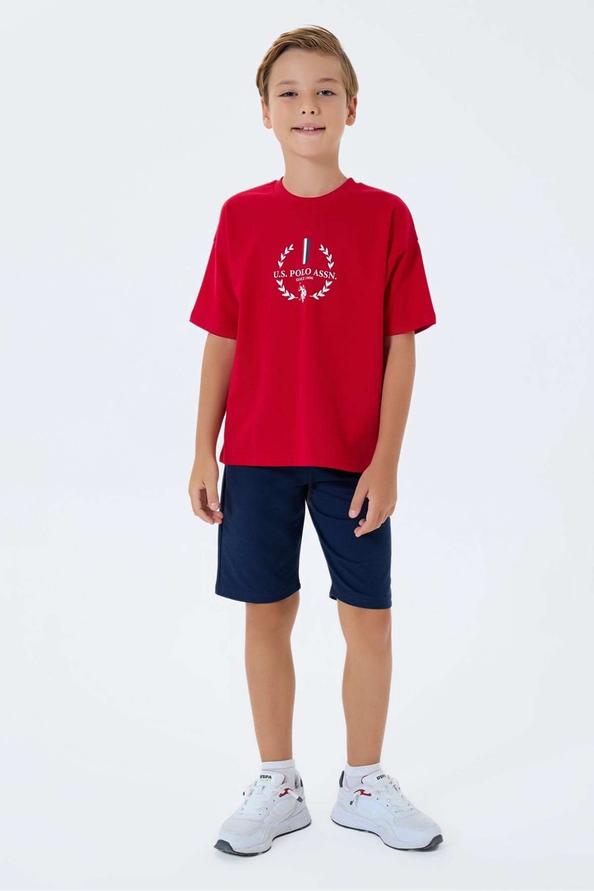 4-15 Yaş Lisanslı Us Polo Assn Erkek Çocuk Takım-Kırmızı