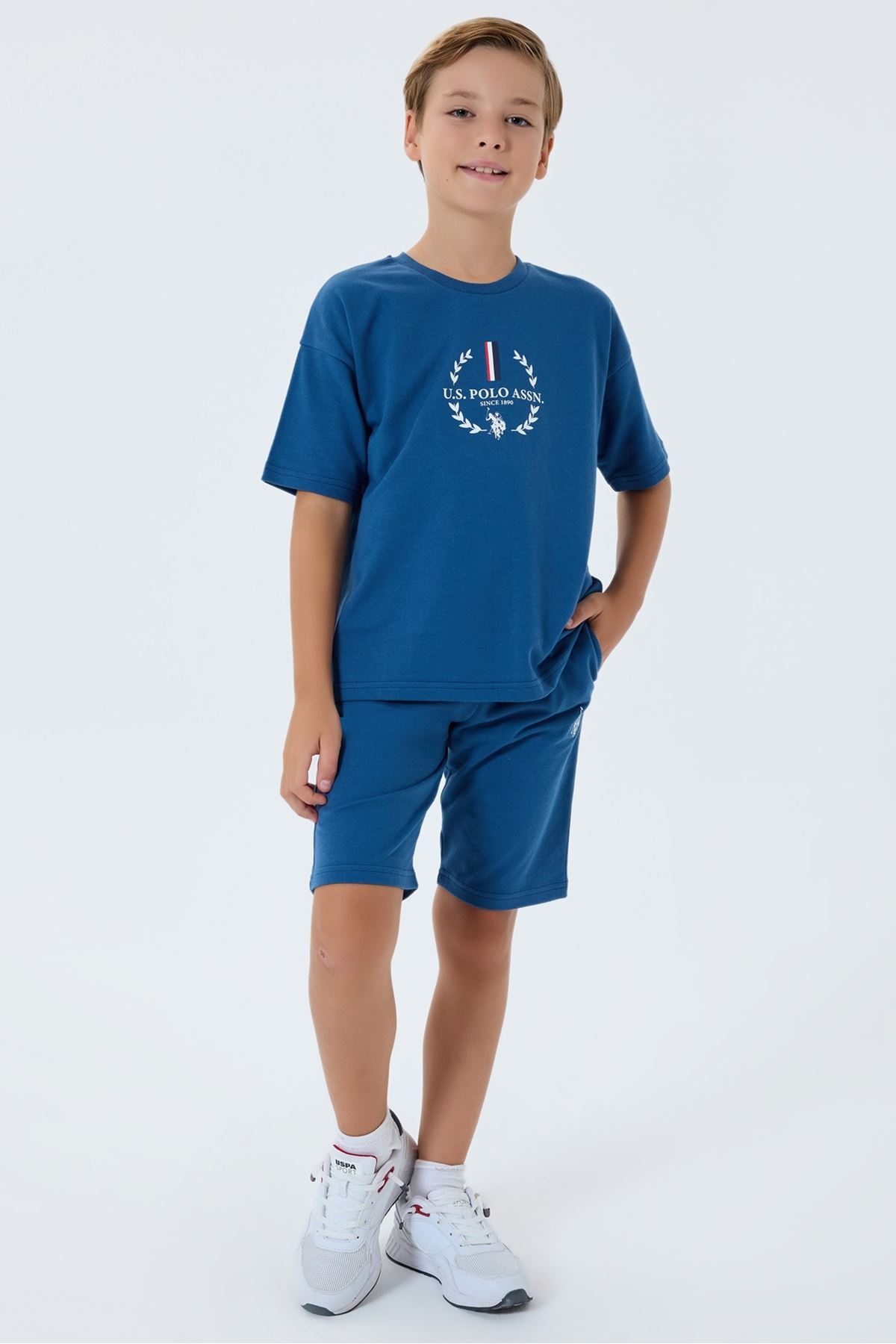 4-15 Yaş Lisanslı Us Polo Assn Erkek Çocuk Takım-Mavi