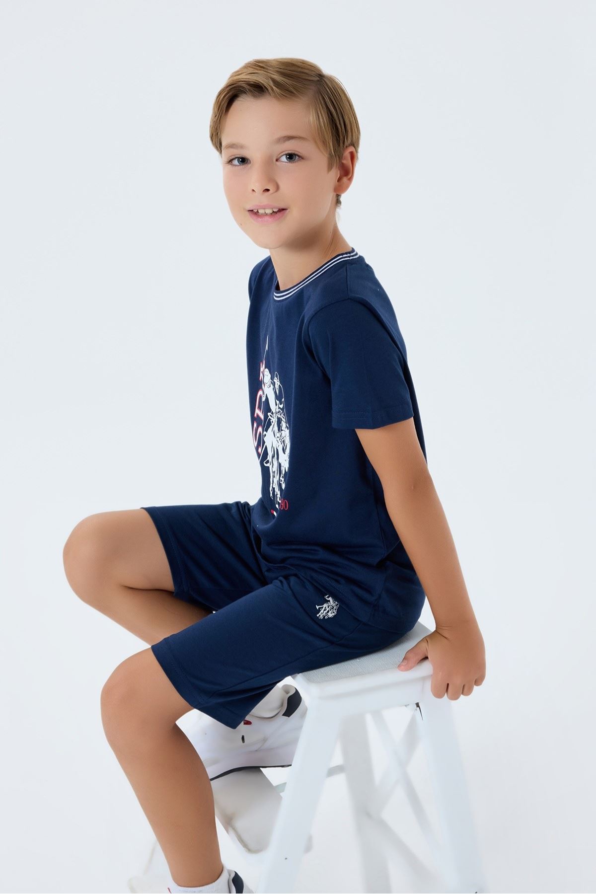 4-15 Yaş Lisanslı Us Polo Assn Erkek Çocuk Takım-Lacivert