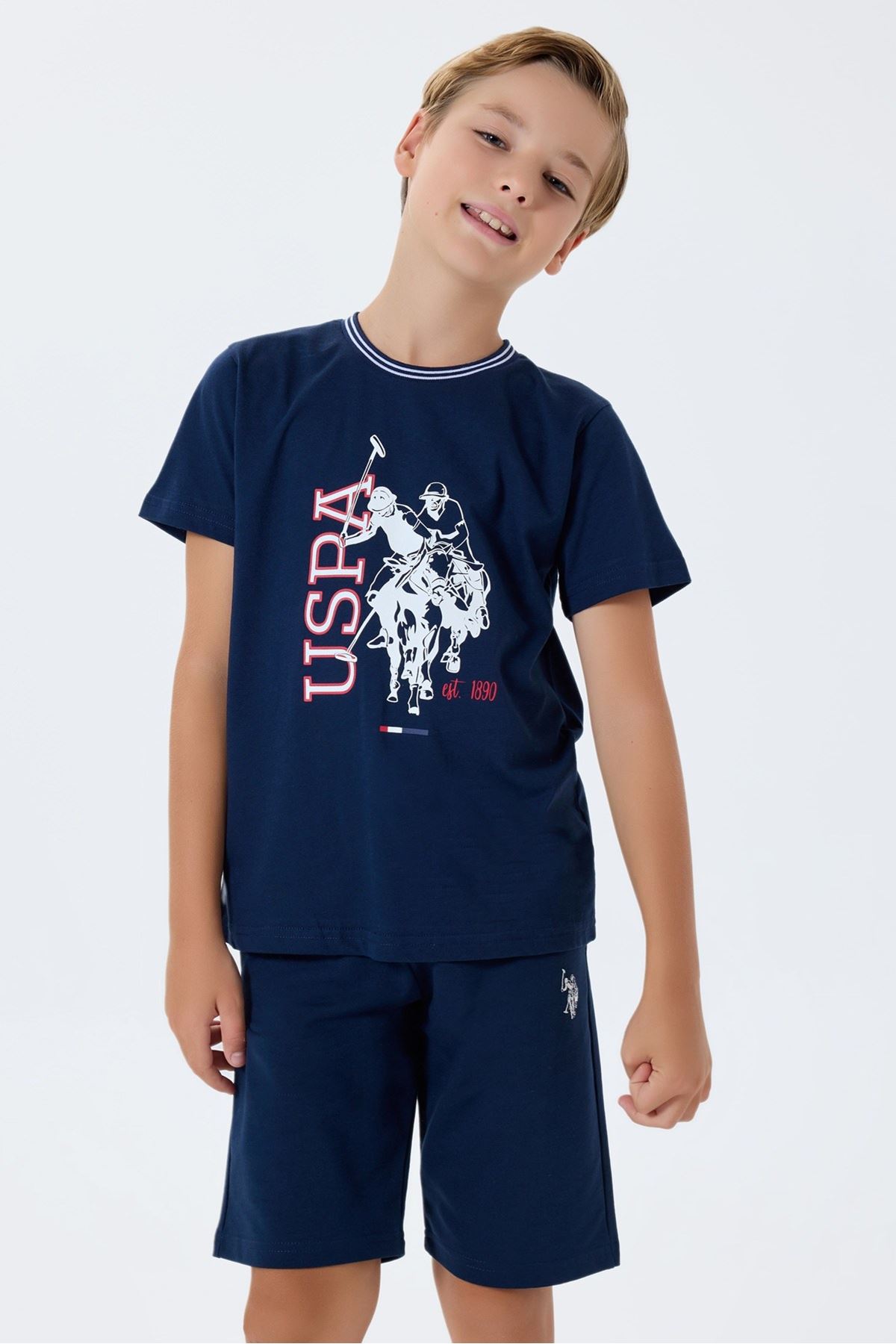 4-15 Yaş Lisanslı Us Polo Assn Erkek Çocuk Takım-Lacivert