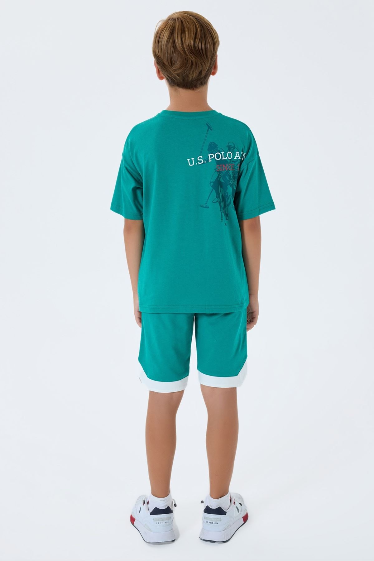 4-15 Yaş Lisanslı Us Polo Assn Erkek Çocuk Takım-Yeşil