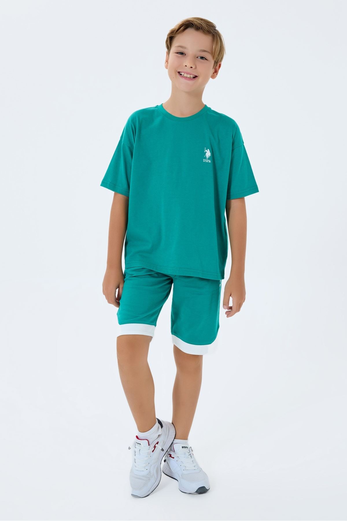 4-15 Yaş Lisanslı Us Polo Assn Erkek Çocuk Takım-Yeşil