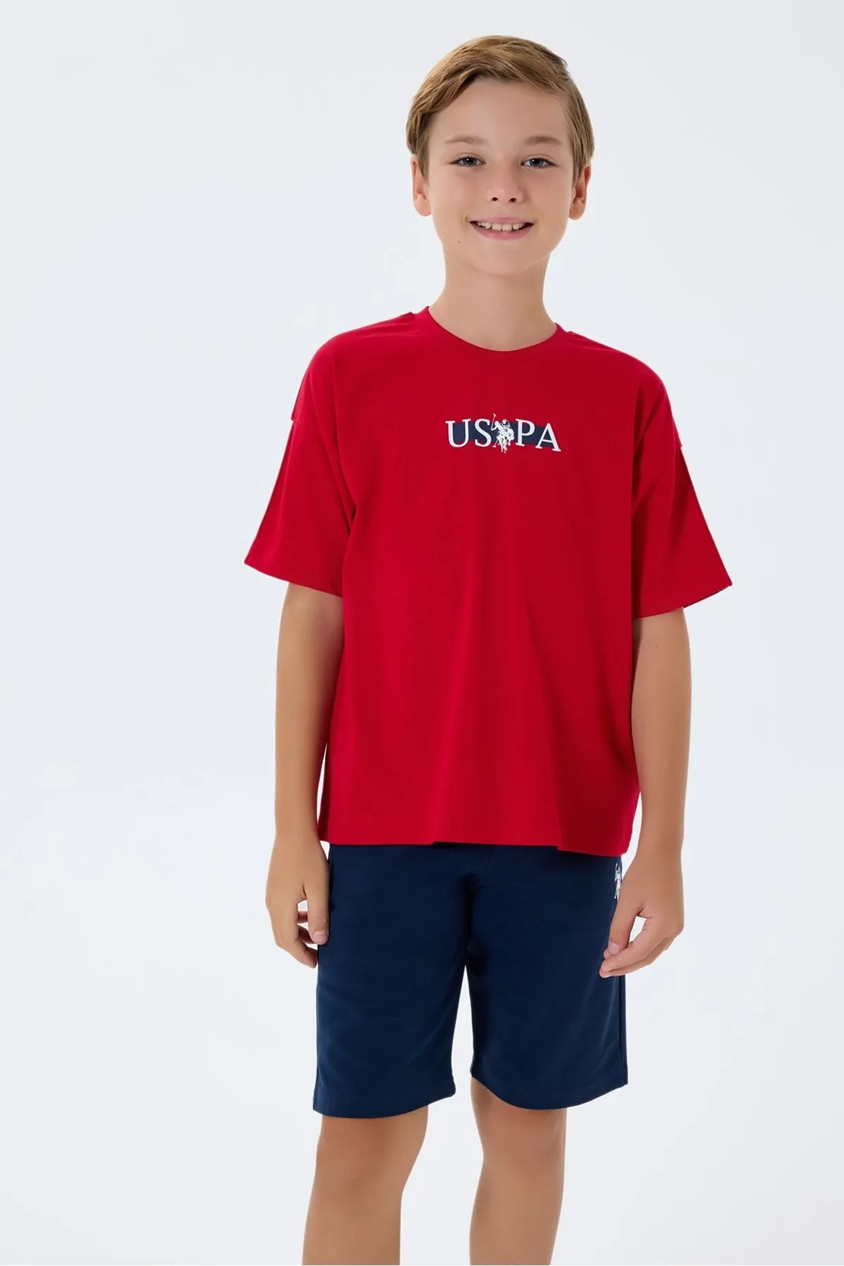 4-15 Yaş Lisanslı Us Polo Assn Erkek Çocuk Takım-Kırmızı