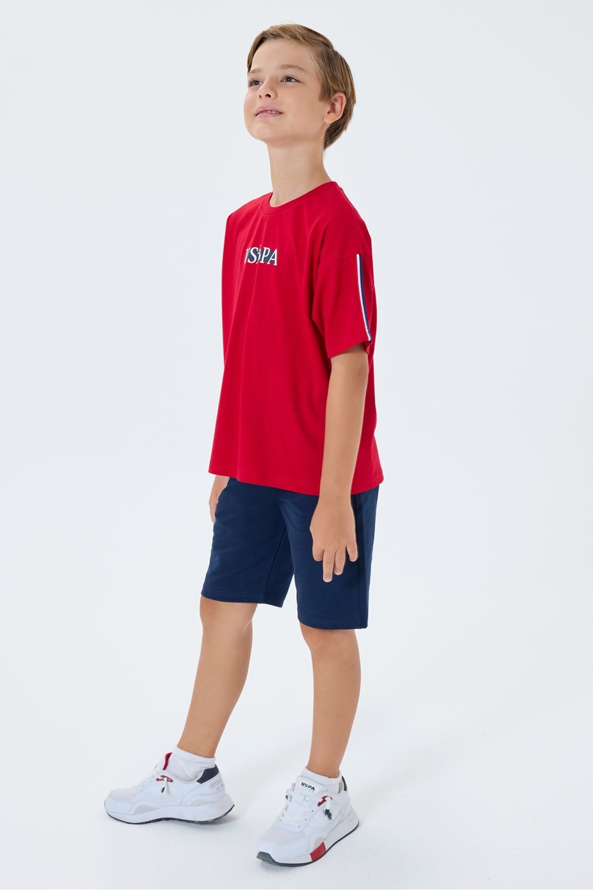 4-15 Yaş Lisanslı Us Polo Assn Erkek Çocuk Takım-Kırmızı