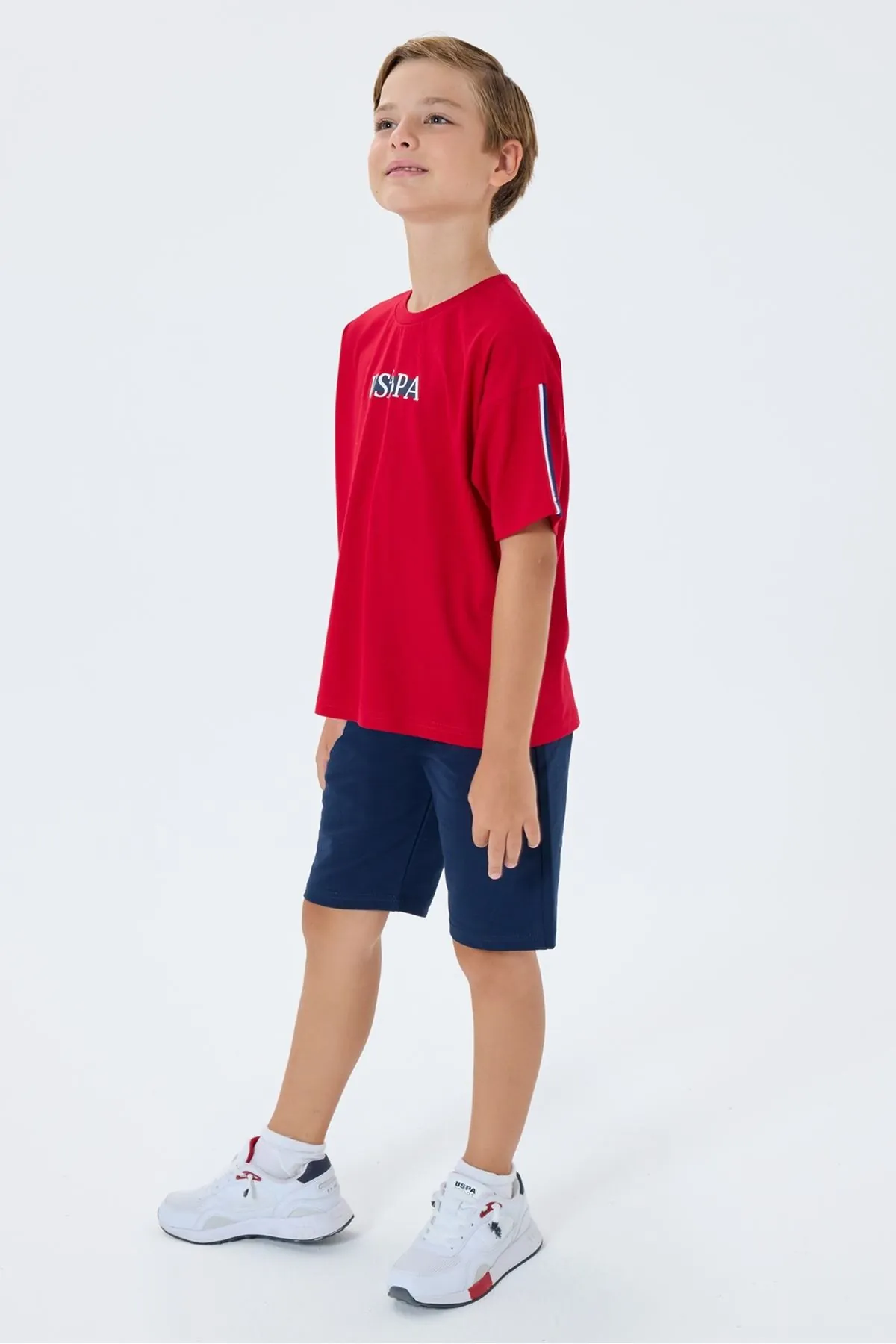4-15 Yaş Lisanslı Us Polo Assn Erkek Çocuk Takım-Kırmızı