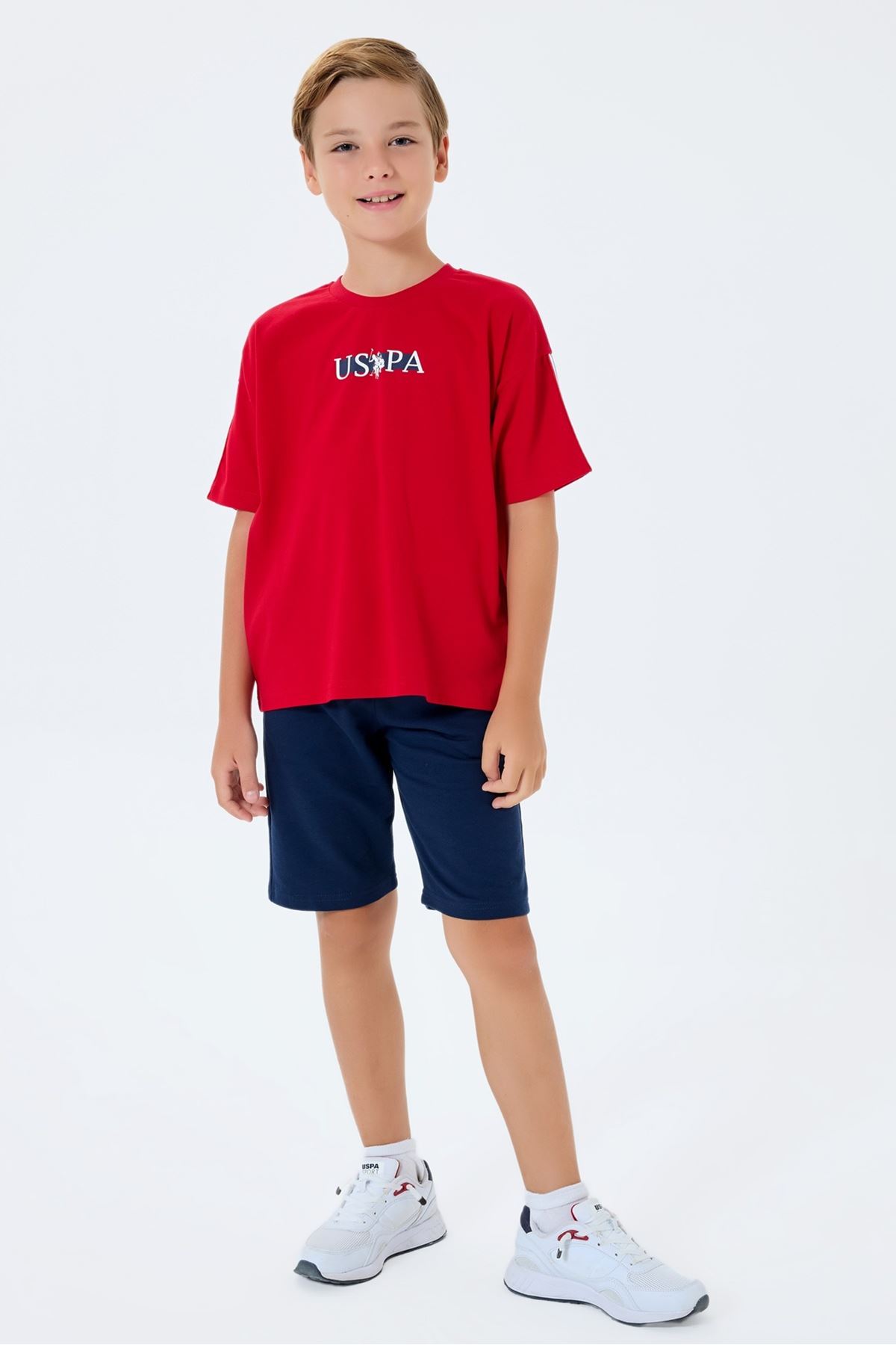 4-15 Yaş Lisanslı Us Polo Assn Erkek Çocuk Takım-Kırmızı