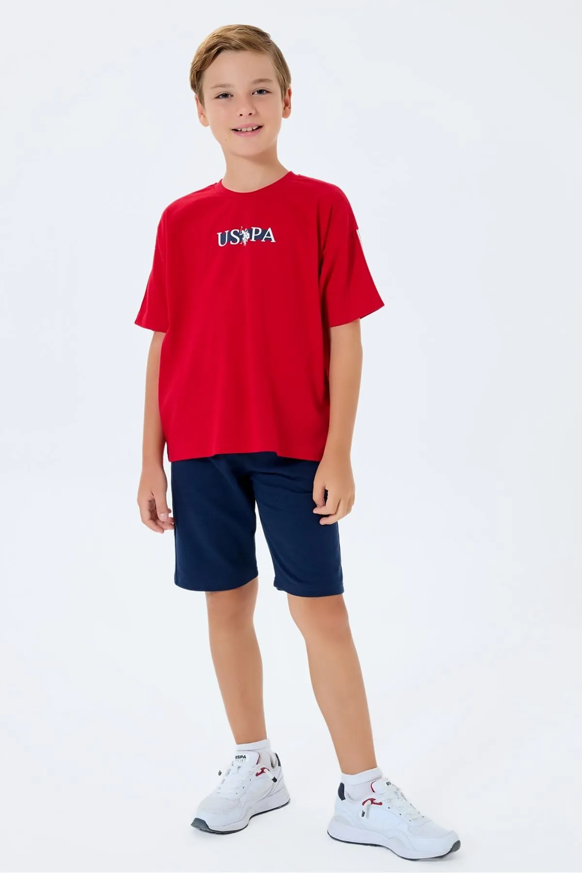 4-15 Yaş Lisanslı Us Polo Assn Erkek Çocuk Takım-Kırmızı