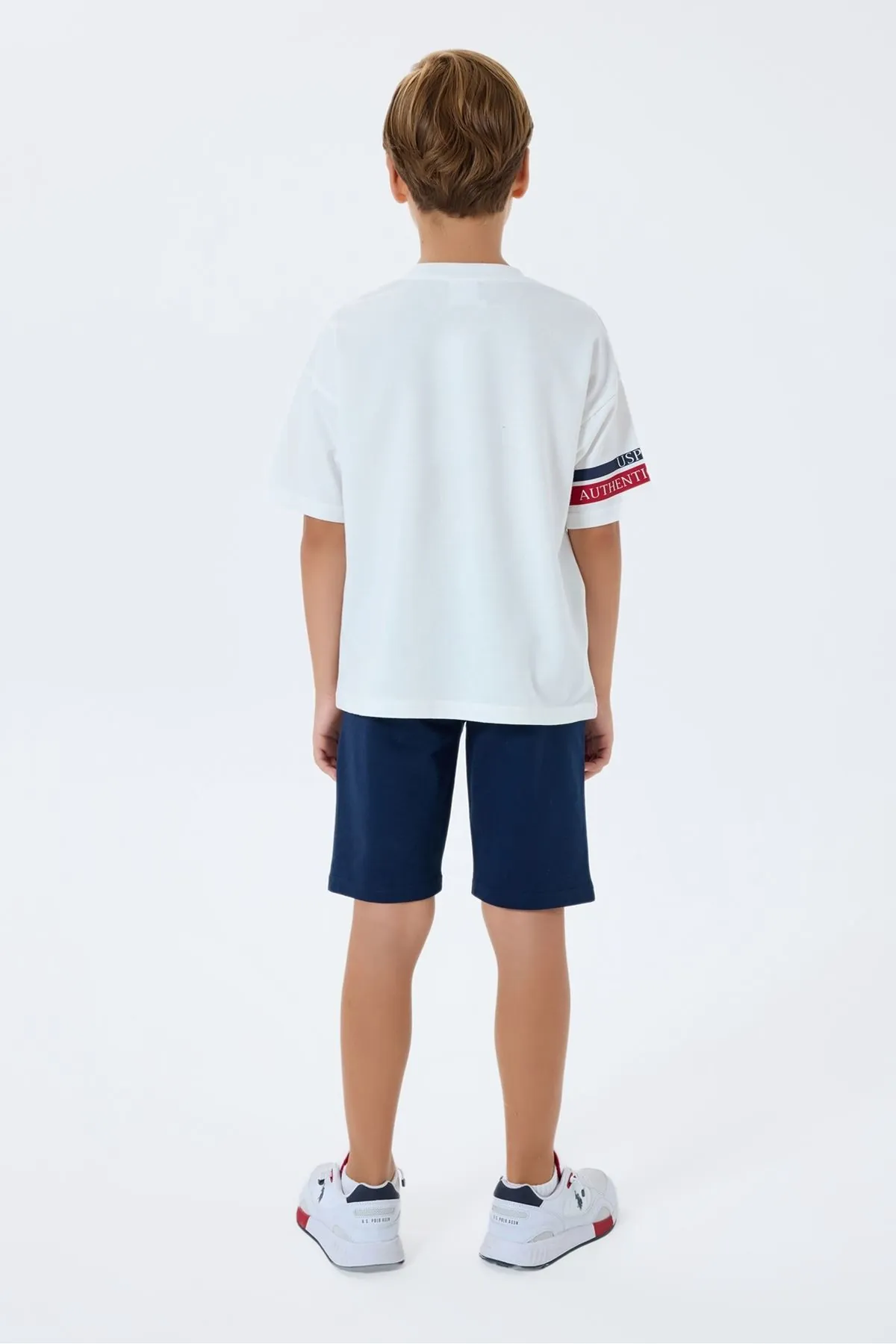 4-15 Yaş Lisanslı Us Polo Assn Erkek Çocuk Takım-Ekru