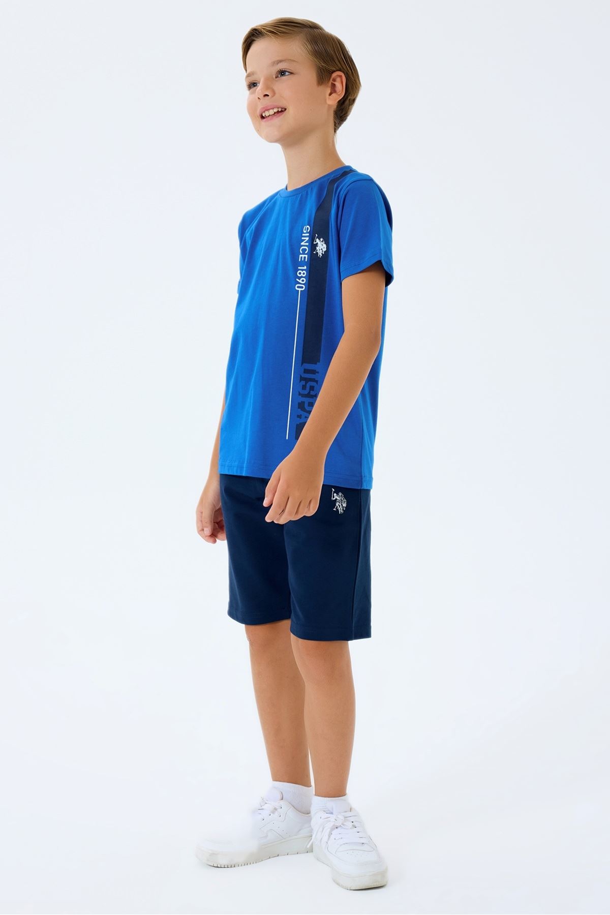 4-15 Yaş Lisanslı Us Polo Assn Erkek Çocuk Takım-Saks