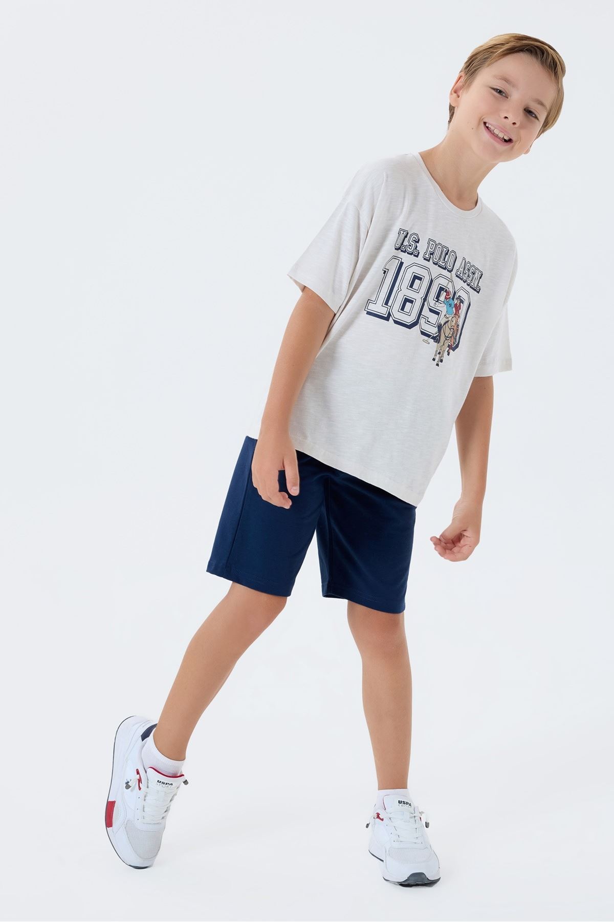 4-15 Yaş Lisanslı Us Polo Assn Erkek Çocuk Takım-Mavi