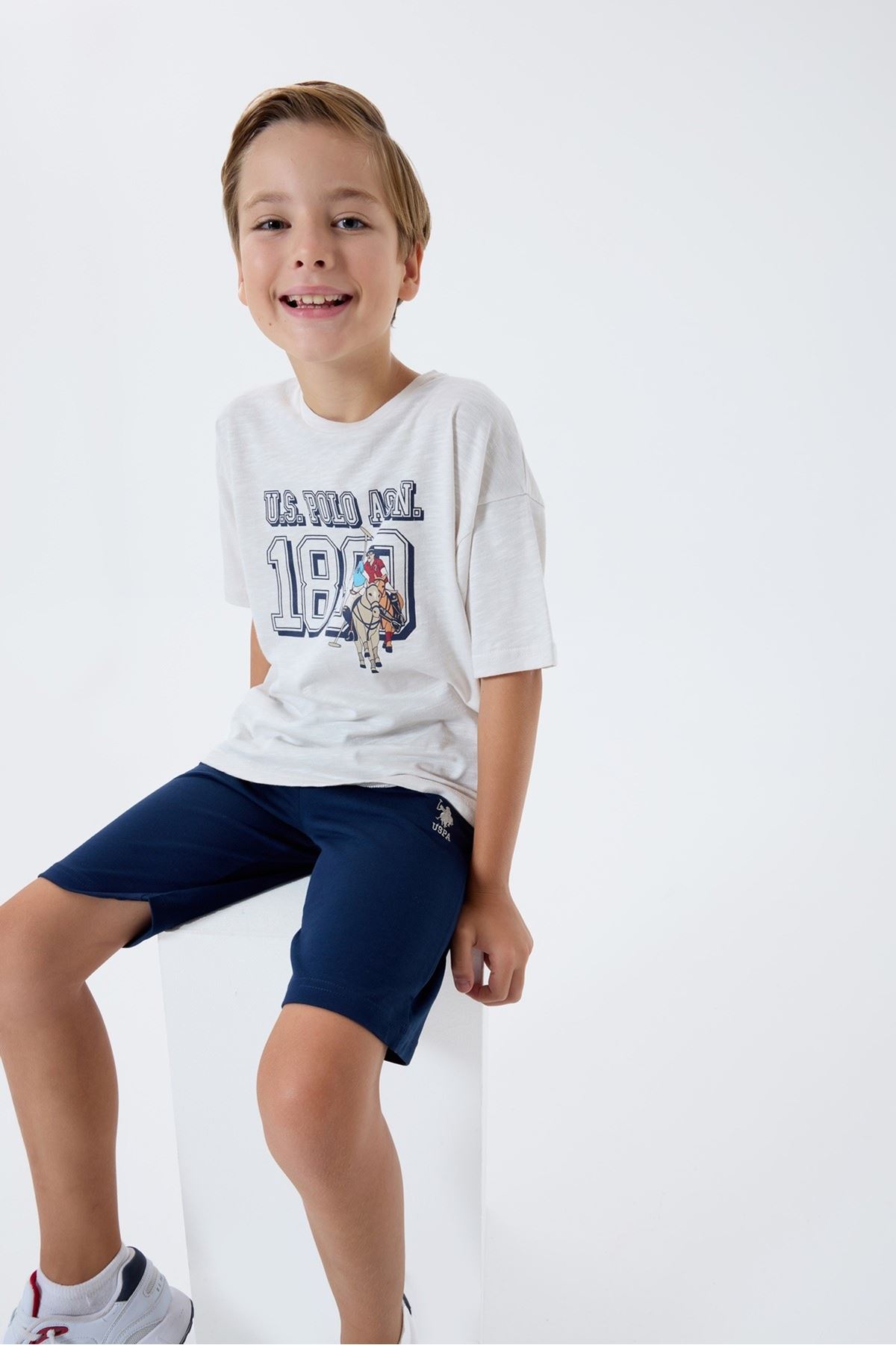 4-15 Yaş Lisanslı Us Polo Assn Erkek Çocuk Takım-Mavi