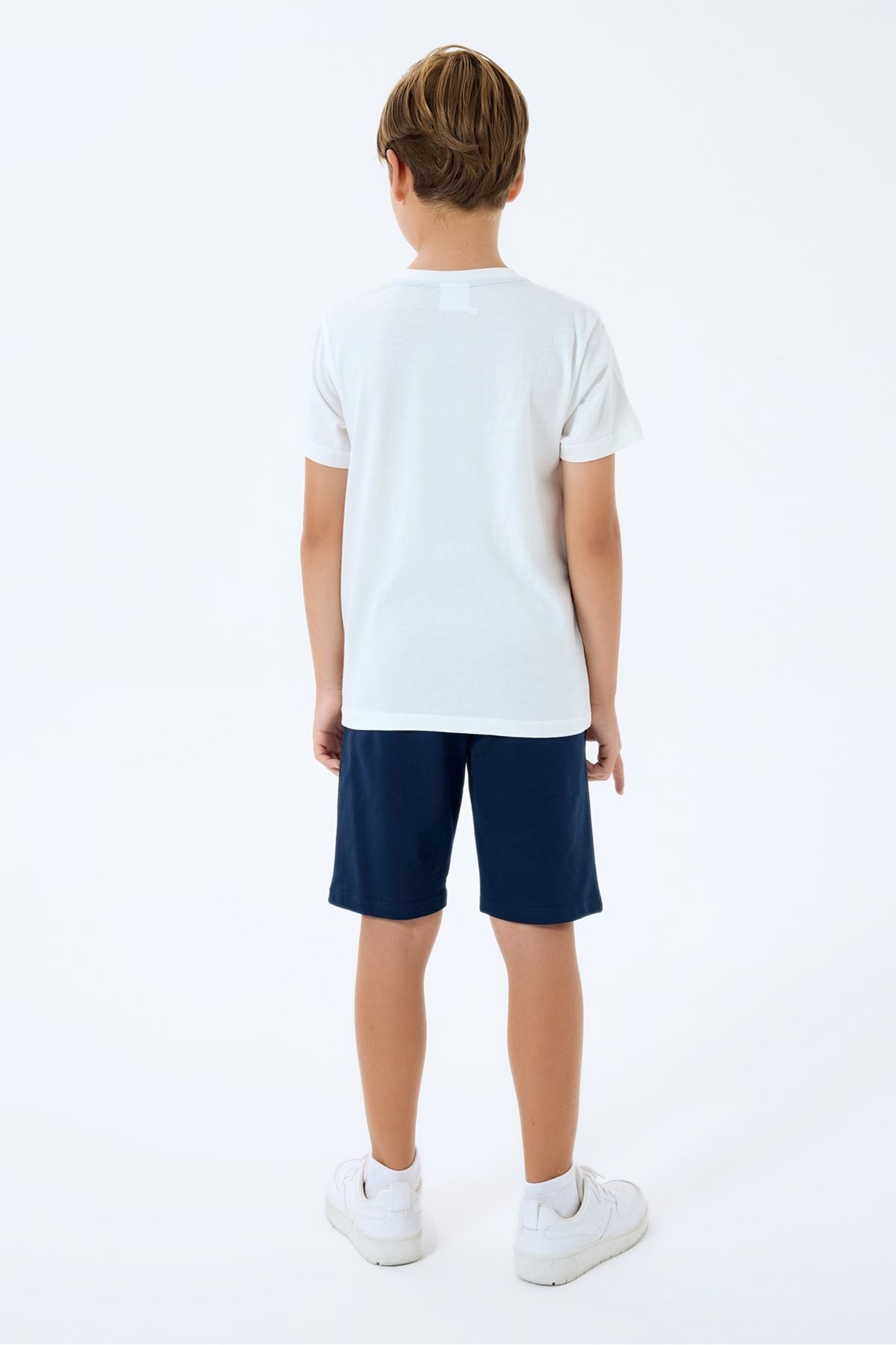 4-15 Yaş Lisanslı Us Polo Assn Erkek Çocuk Takım-Ekru