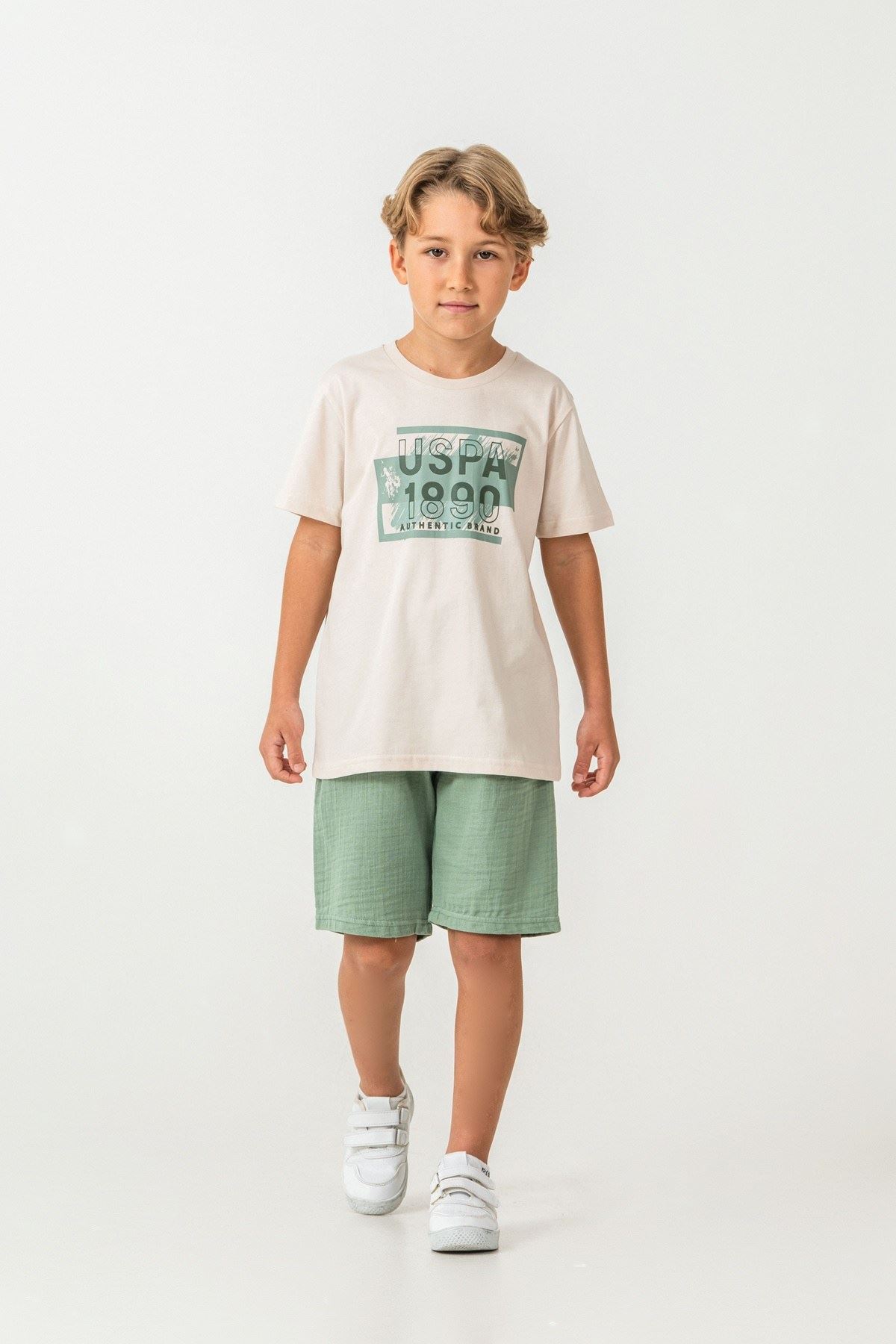 4-15 Yaş Lisanslı Us Polo Assn Erkek Çocuk Takım-Latte