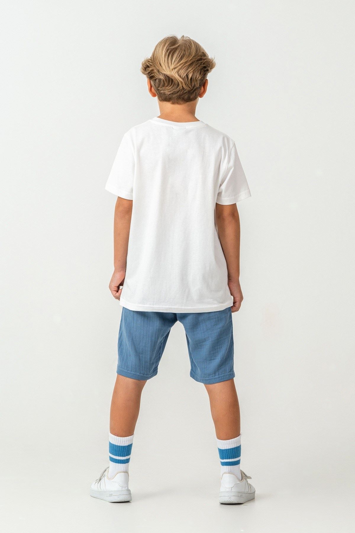 4-15 Yaş Lisanslı Us Polo Assn Erkek Çocuk Takım-Ekru