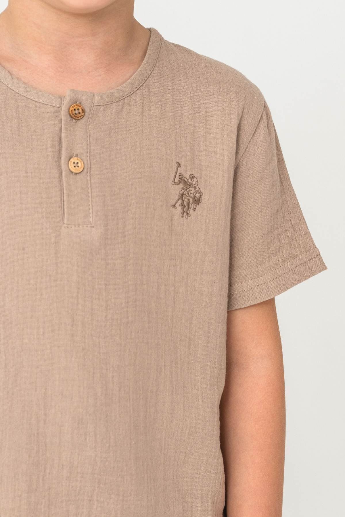 4-15 Yaş Lisanslı Us Polo Assn Erkek Çocuk Takım-Kum