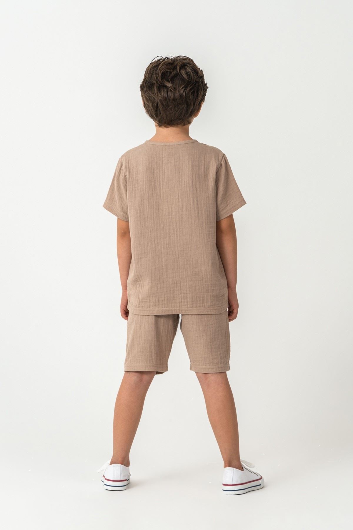 4-15 Yaş Lisanslı Us Polo Assn Erkek Çocuk Takım-Kum