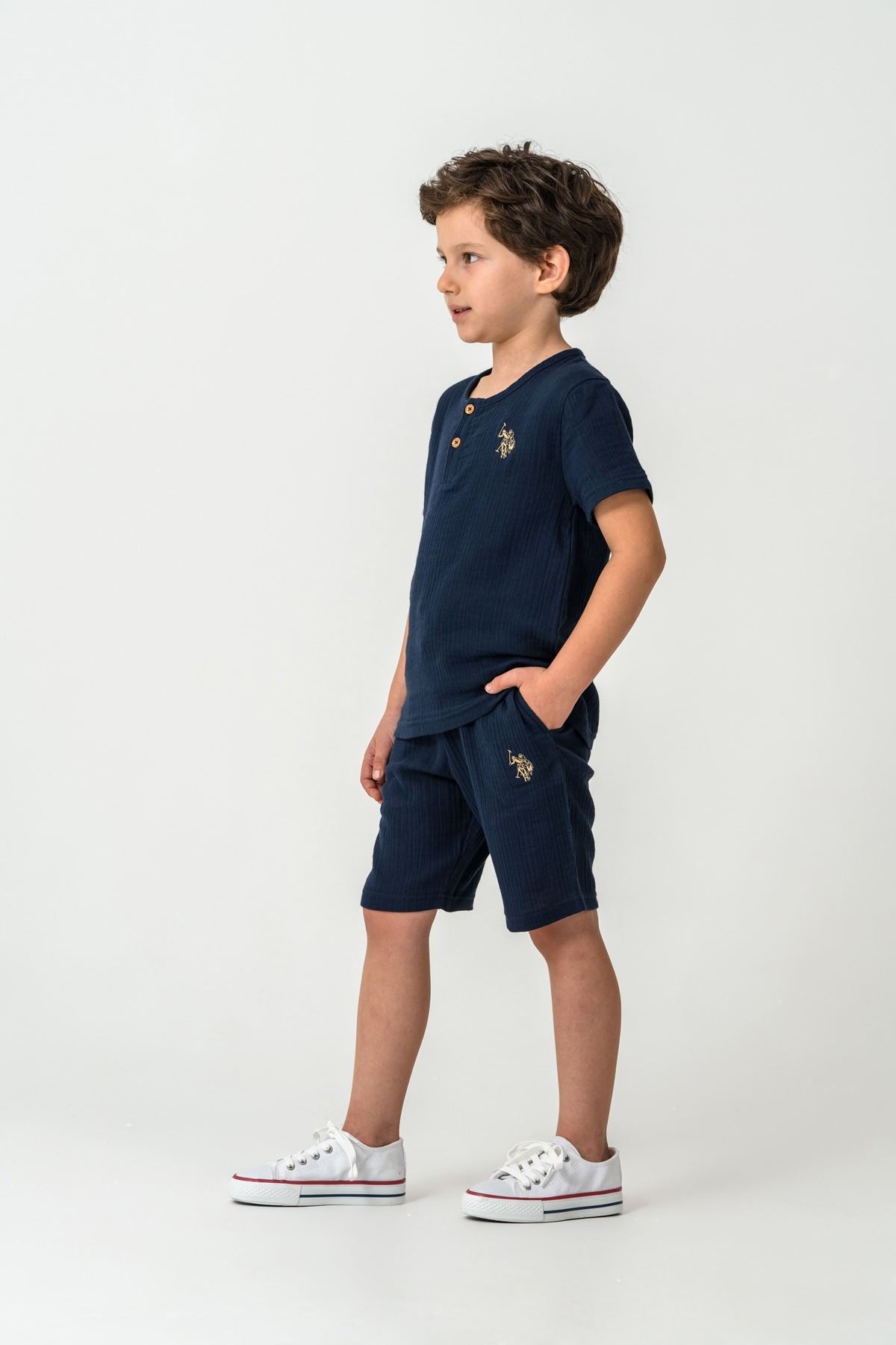 4-15 Yaş Lisanslı Us Polo Assn Erkek Çocuk Takım-Lacivert