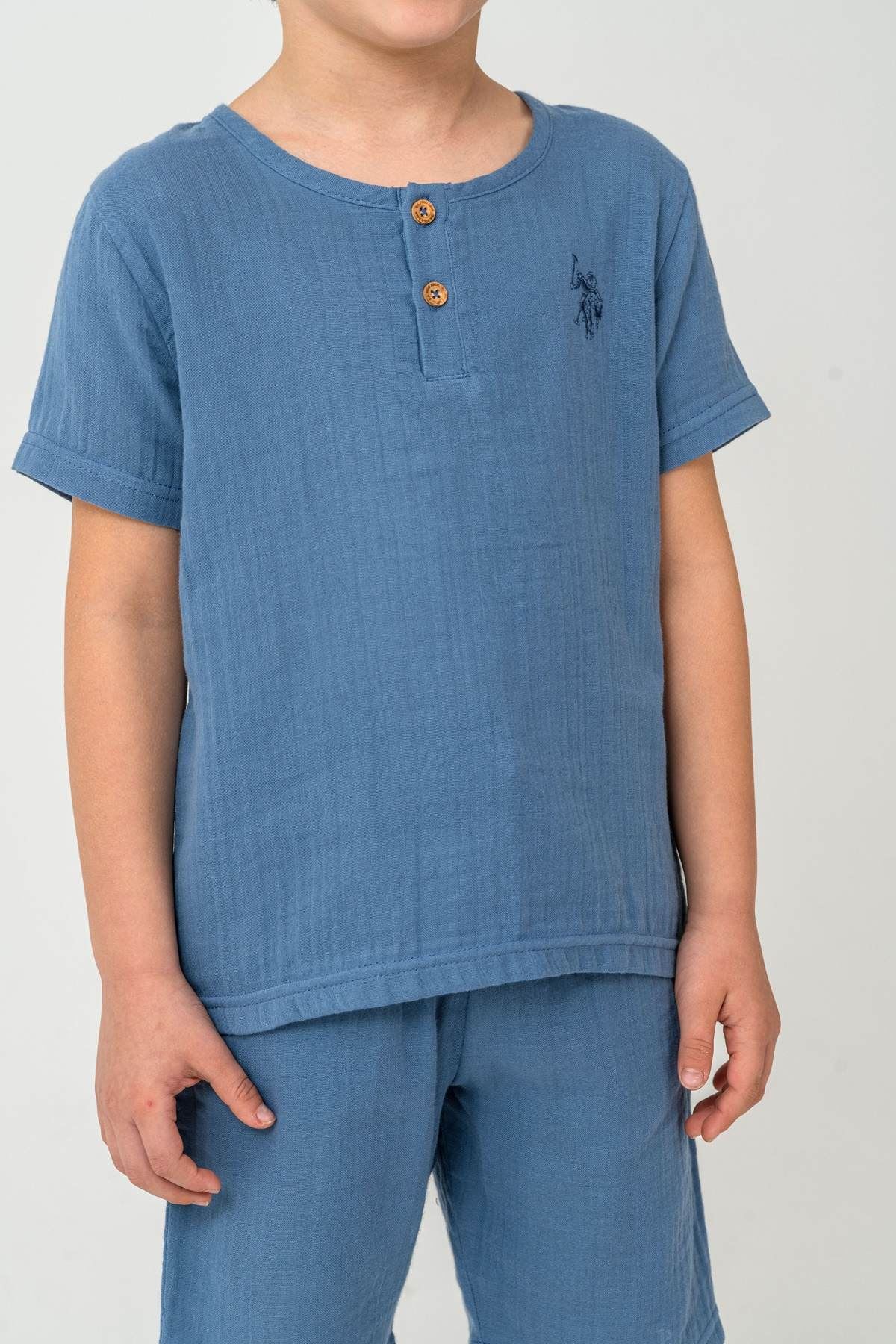 4-15 Yaş Lisanslı Us Polo Assn Erkek Çocuk Takım-İndigo