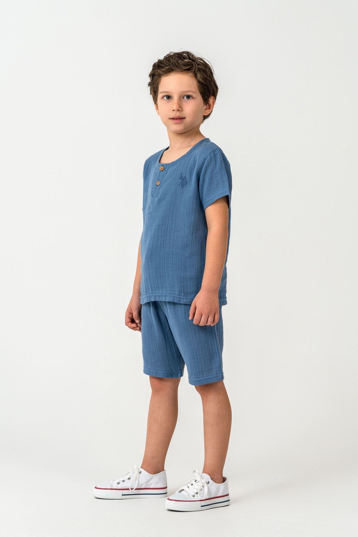 4-15 Yaş Lisanslı Us Polo Assn Erkek Çocuk Takım-İndigo