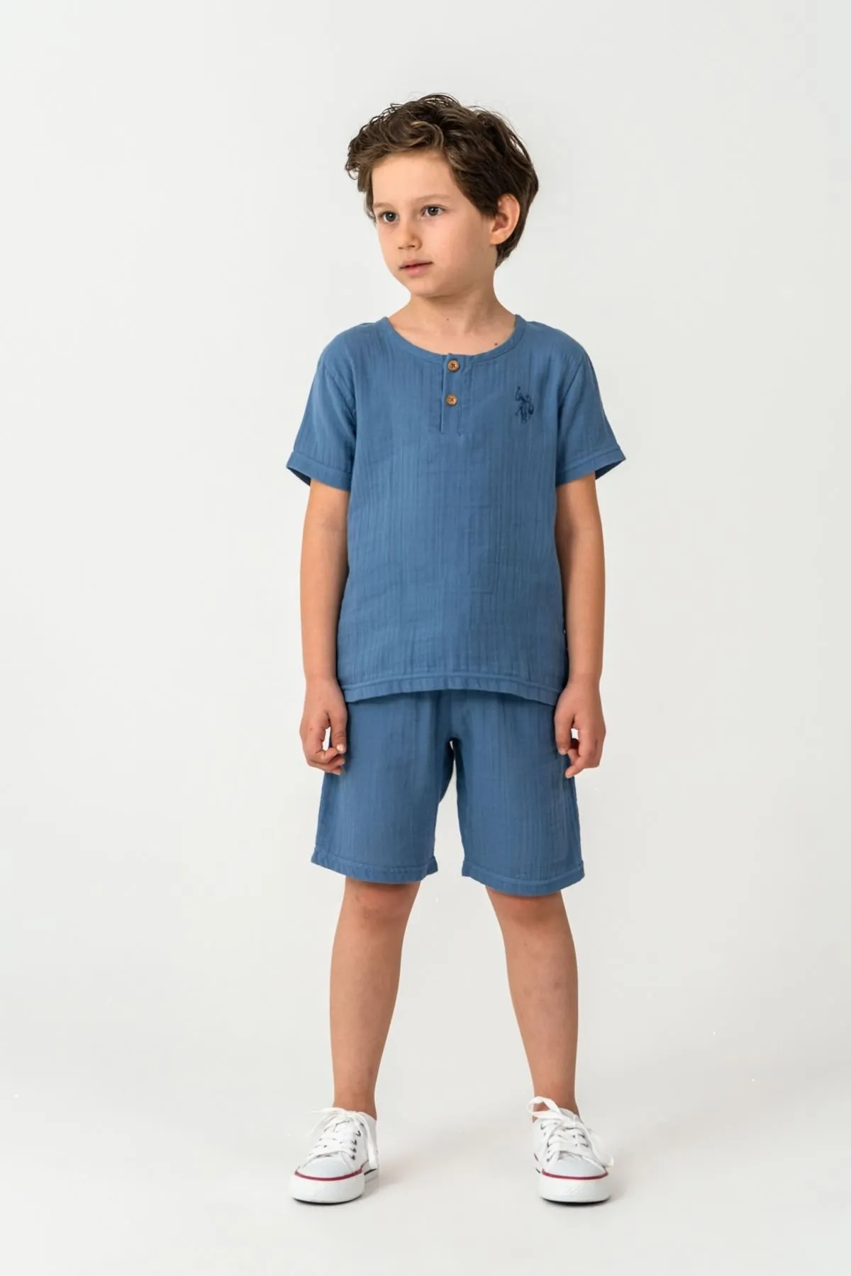 4-15 Yaş Lisanslı Us Polo Assn Erkek Çocuk Takım-İndigo