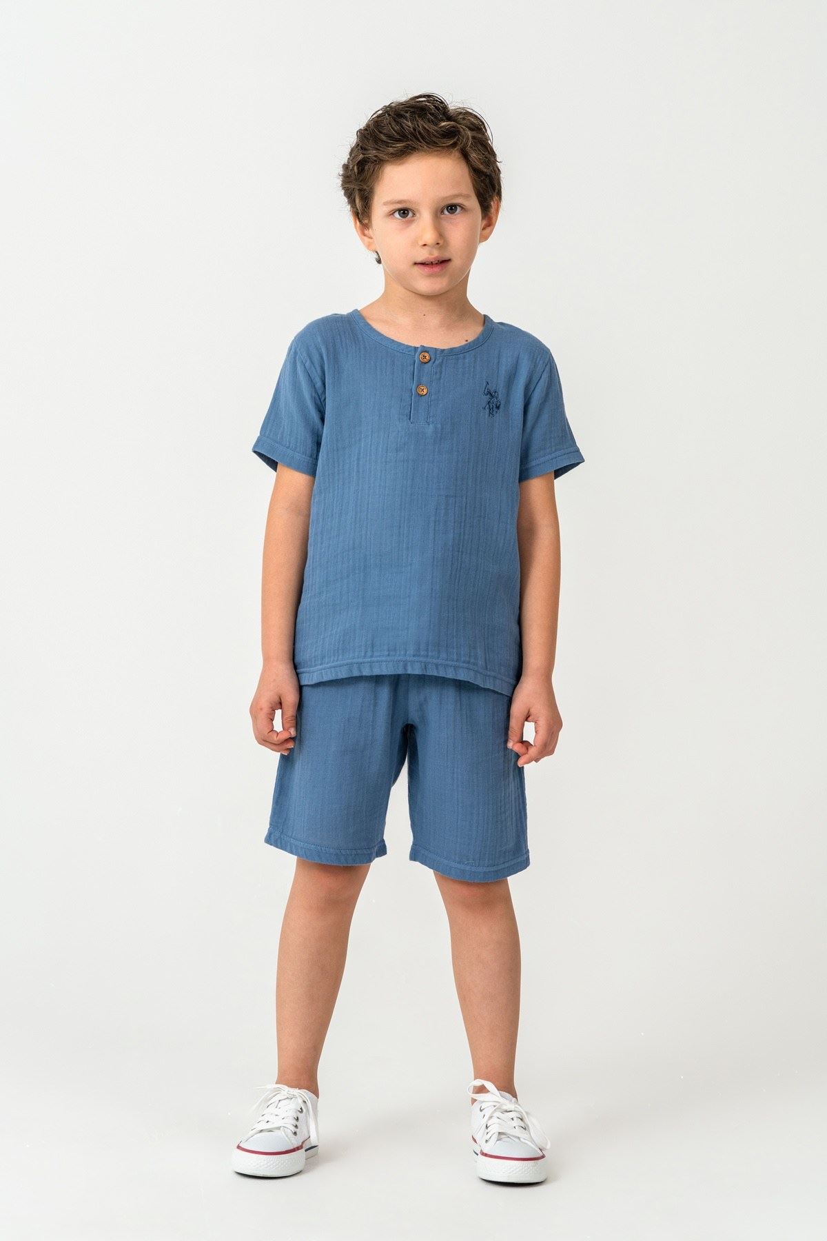 4-15 Yaş Lisanslı Us Polo Assn Erkek Çocuk Takım-İndigo