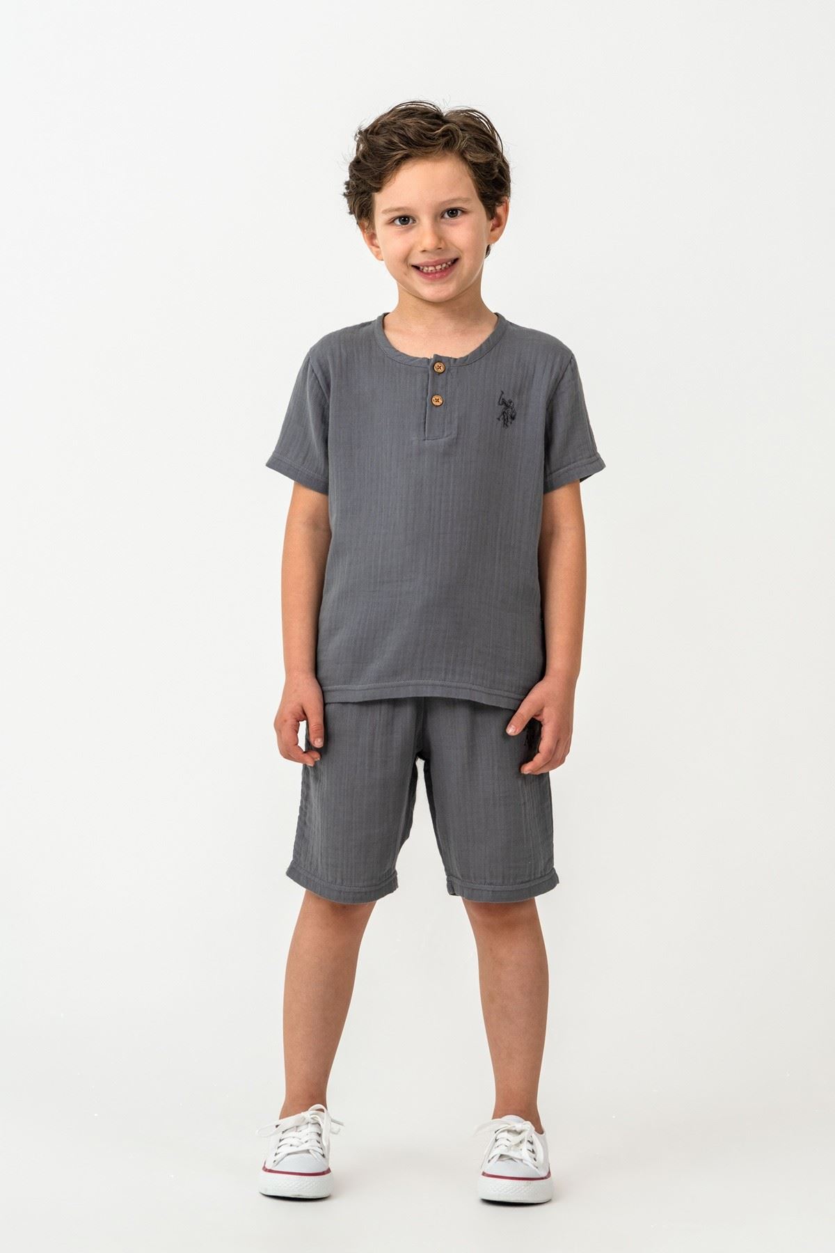 4-15 Yaş Lisanslı Us Polo Assn Erkek Çocuk Takım-Antrasit