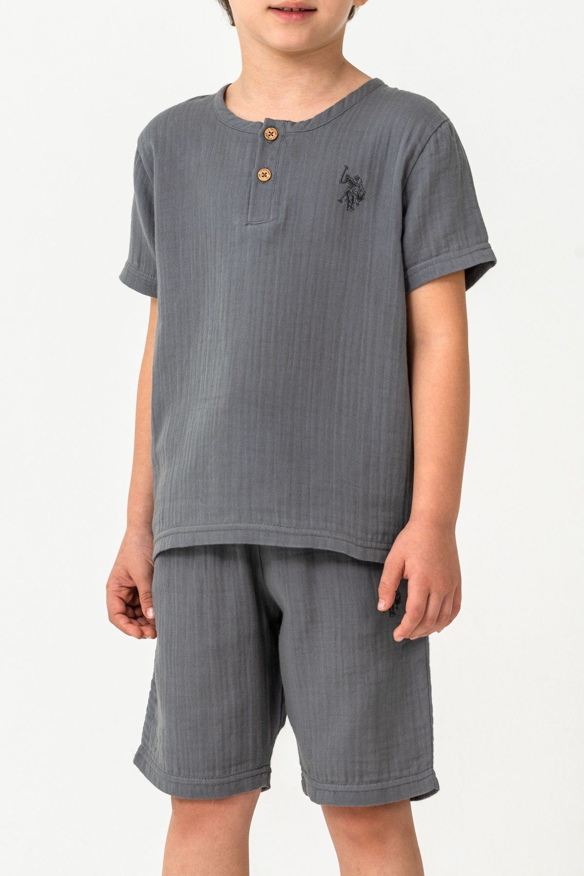 4-15 Yaş Lisanslı Us Polo Assn Erkek Çocuk Takım-Antrasit