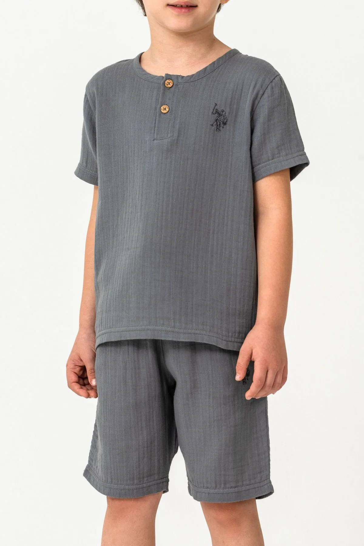 4-15 Yaş Lisanslı Us Polo Assn Erkek Çocuk Takım-Antrasit