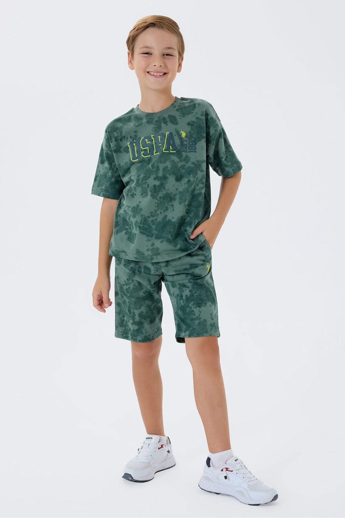 4-15 Yaş Lisanslı Us Polo Assn Erkek Çocuk Takım-Yeşil