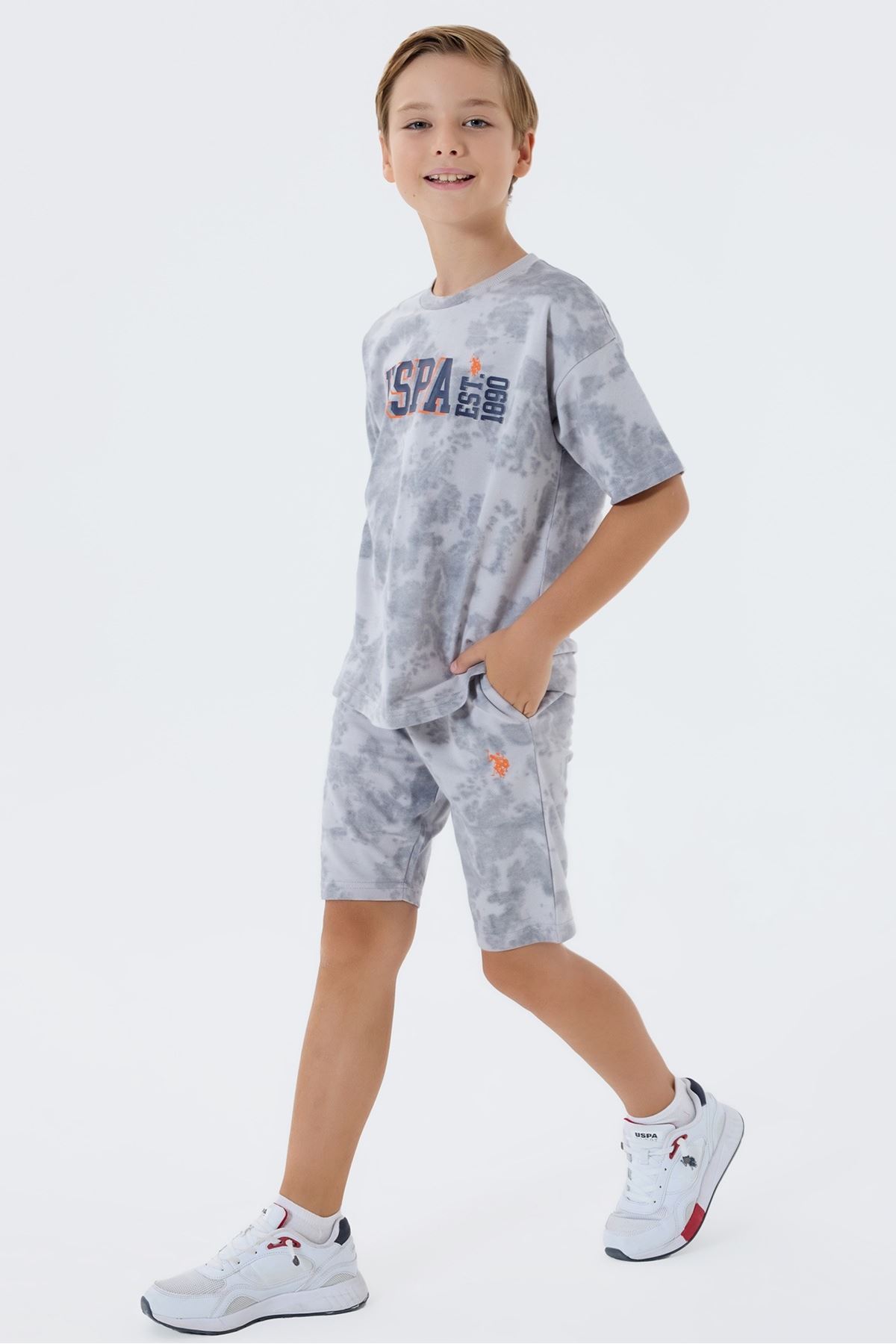 4-15 Yaş Lisanslı Us Polo Assn Erkek Çocuk Takım-Uzay Grisi