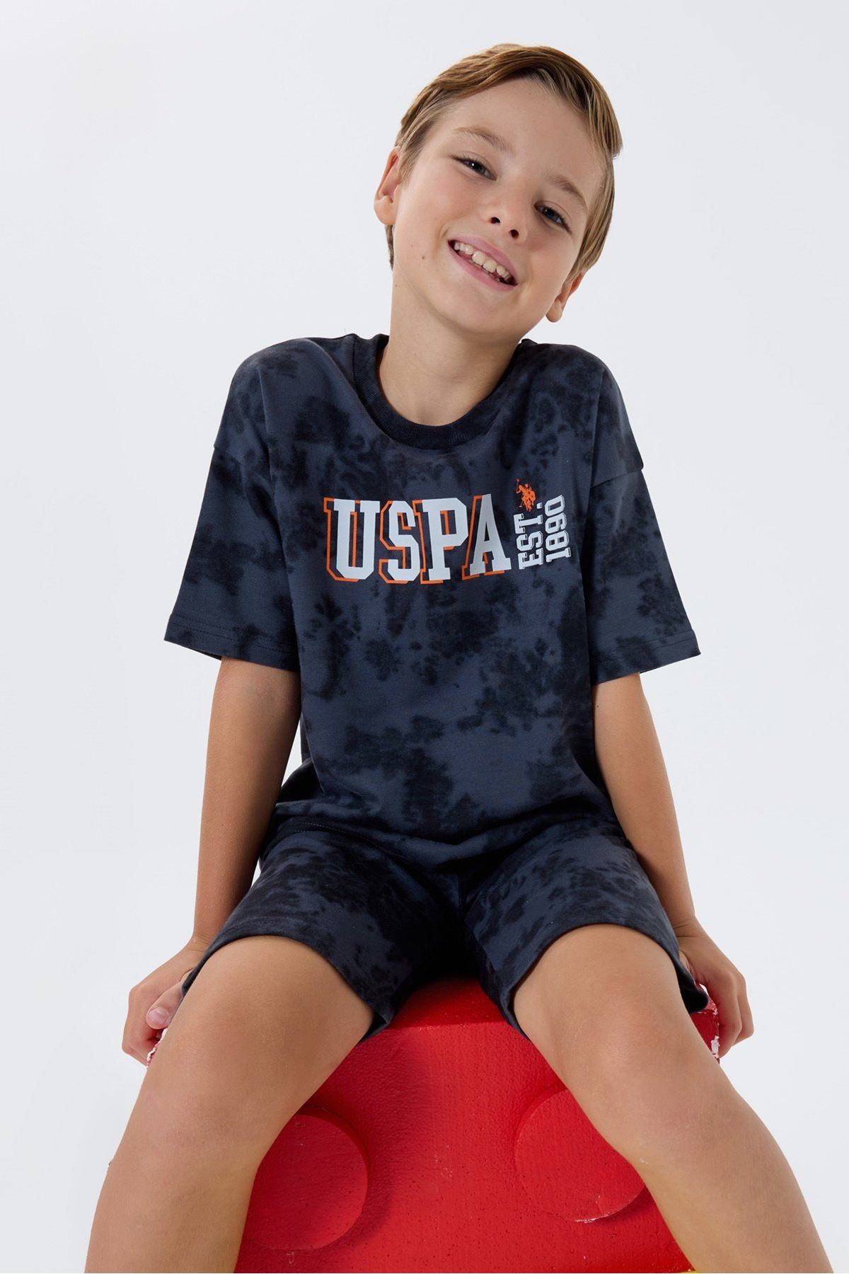 4-15 Yaş Lisanslı Us Polo Assn Erkek Çocuk Takım-Füme